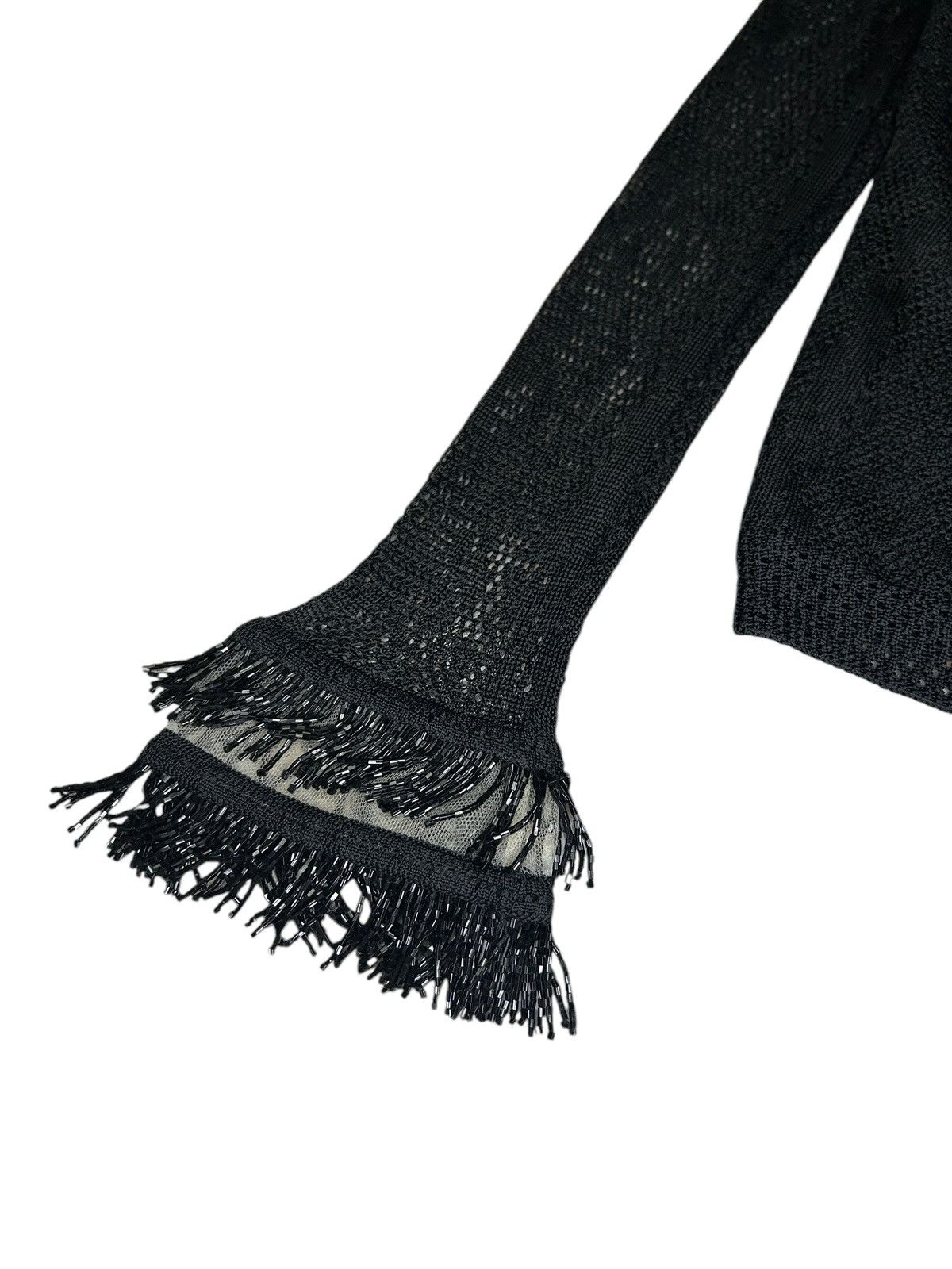 John Galliano S/S 00 Beaded Fringe Cuff Cardigan Size M / US 6-8 / IT 42-44 - 3 Thumbnail