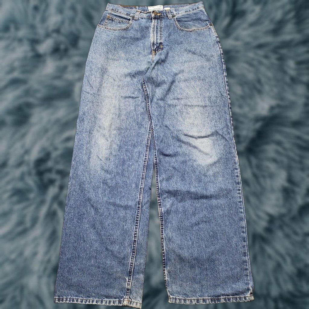 Old Navy Old Navy Mens Jeans 31 Regular Blue Denim High Rise Wide Leg 5-Pocket Streetwear Size US 31 - 1 Thumbnail