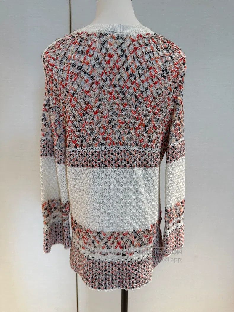 Chanel Chanel White stitching colourful hollow knit sweater Size XXS / US 00 / IT 34 - 2 Thumbnail