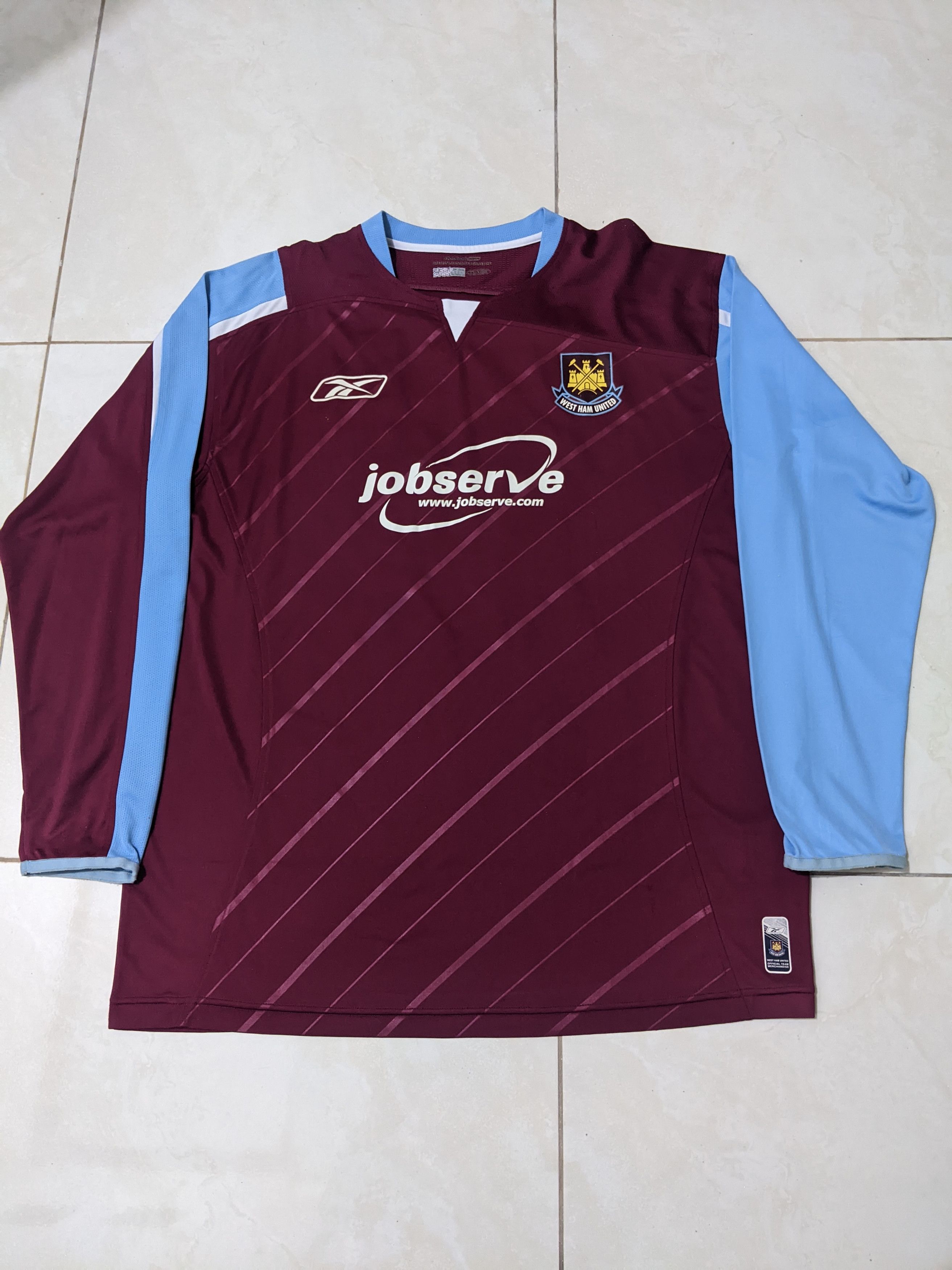 Reebok West ham 2005-07 home Tevez Jersey football shirt Size US L / EU 52-54 / 3 - 1 Thumbnail