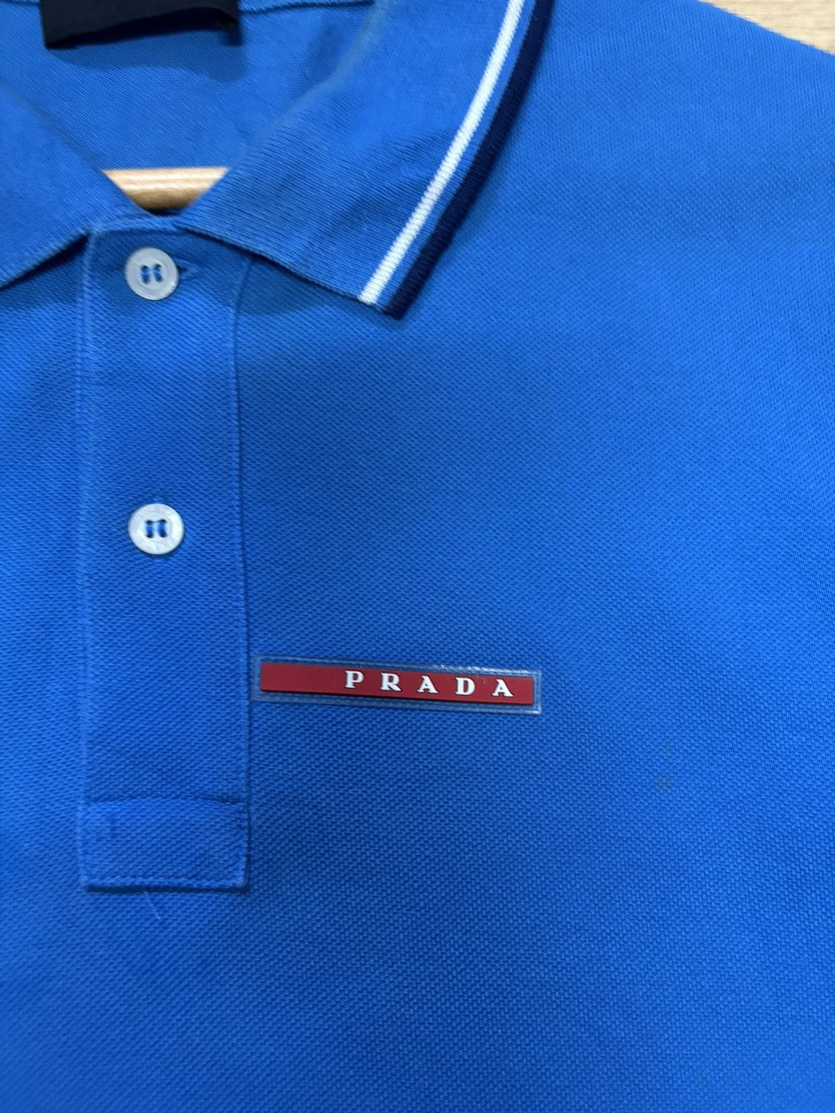 Prada × Vintage 💥 PRADA POLO SJJ887 BLUE 💥 Size US L / EU 52-54 / 3 - 6 Thumbnail