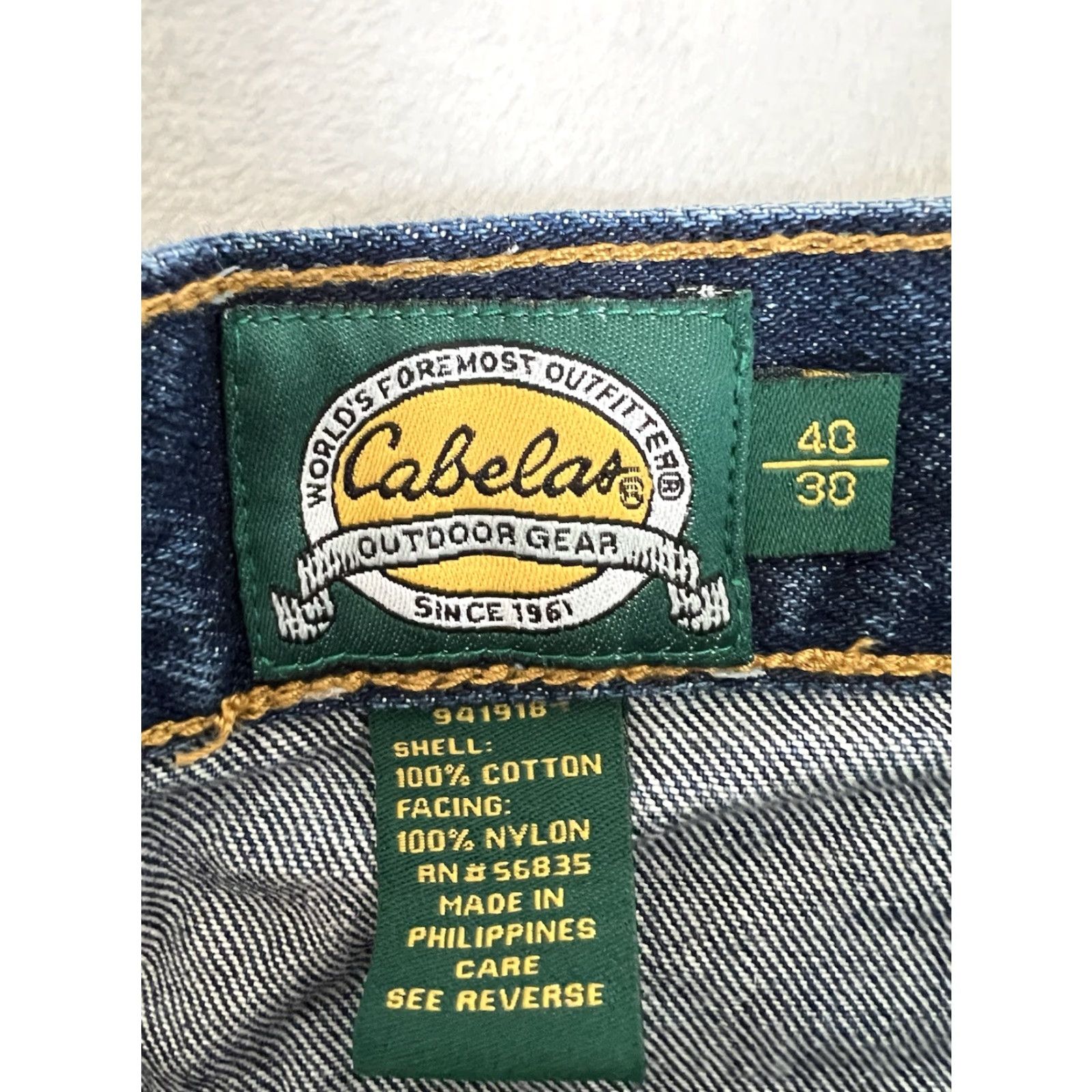 Vintage VINTAGE Cabela's Jeans Canvas Blue 38x30 Men Regular 90s Hunter Hunting Denim Straight Jeans READ Size US 38 / EU 54 - 4 Thumbnail