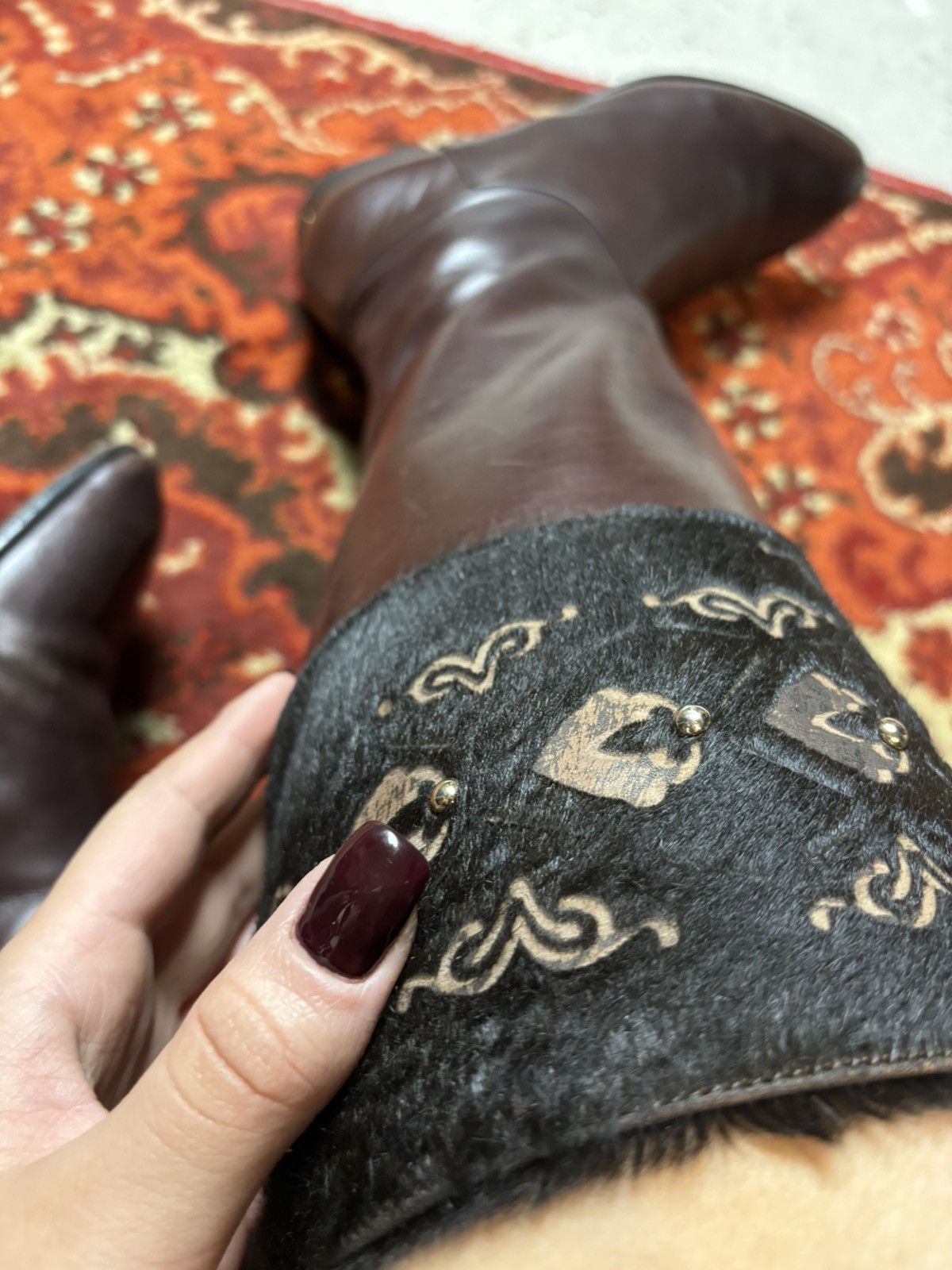 Designer × Roberto Botticelli × Vintage Vintage brown Roberto Botticelli handmade leather boots Size US 7 / IT 37 - 6 Thumbnail