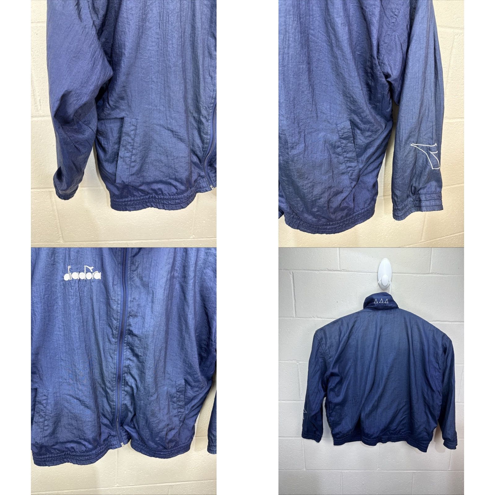 Diadora VINTAGE Diadora Scudetto Jacket 90s Medium Blue Nylon Windbreaker Mens Size US M / EU 48-50 / 2 - 8 Thumbnail