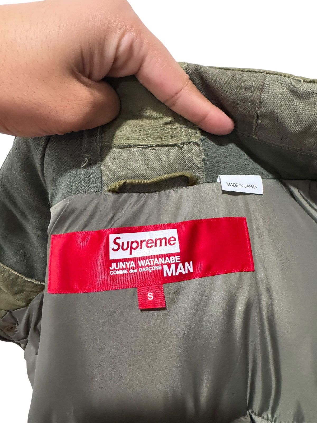 Junya Watanabe × Supreme Supreme JUNYA WATANABE CDG MAN Patchwork Puffy Jacket Olive Size US S / EU 44-46 / 1 - 9 Thumbnail