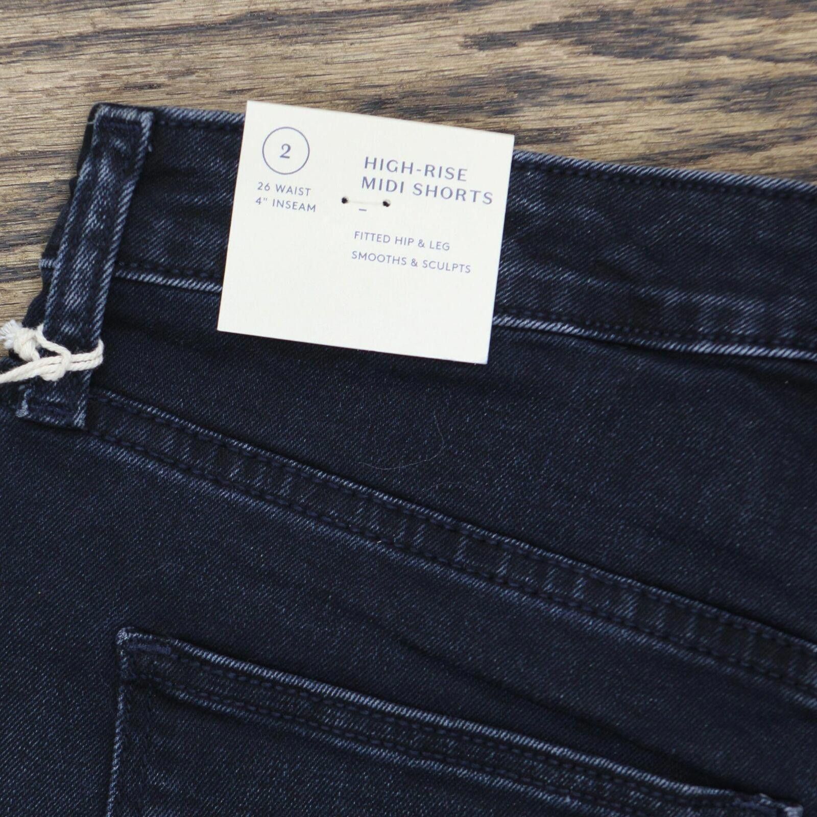 Designer NWT Universal Thread Rise Midi Denim Shorts Midnight Blue 2 Size 26" / US 2 / IT 38 - 4 Thumbnail