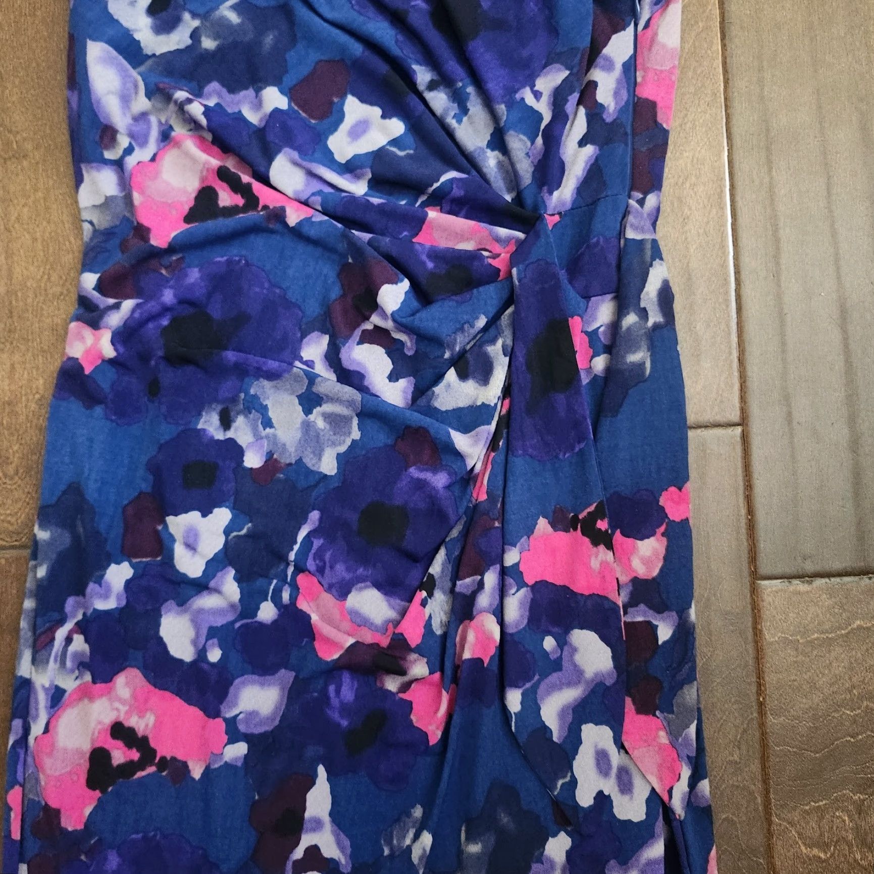 Vintage Coast Womens Floral Sheath Dress Sleeveless Pink Blue Size 8 Cocktail Party Knee Length Size M / US 6-8 / IT 42-44 - 5 Thumbnail