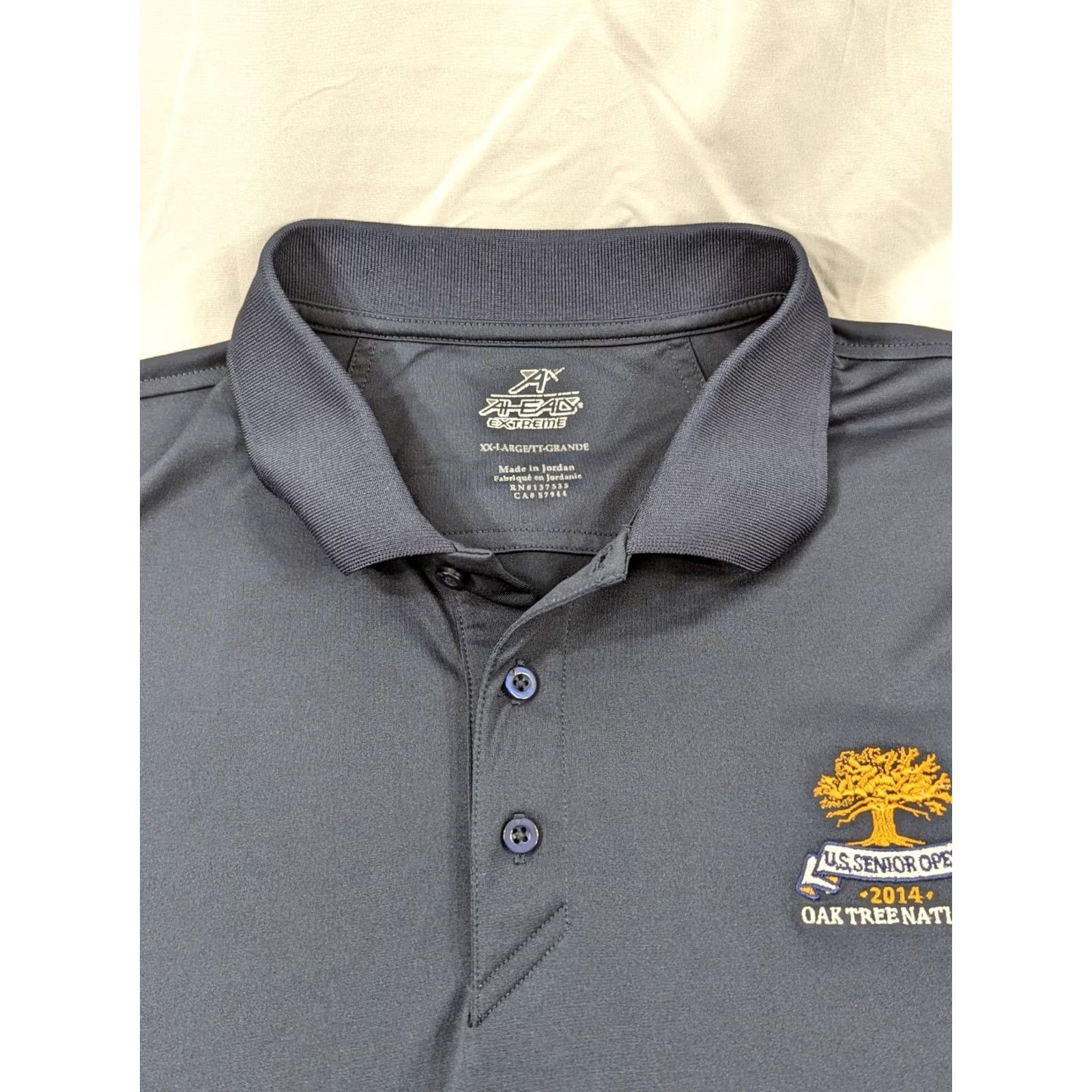 Vintage Polo Club Ahead Extreme Polo Shirt Mens 2XL Blue Short Sleeve Button-Down Casual Golf 2014 US Senior Open Oaktree Size US XXL / EU 58 / 5 - 3 Thumbnail