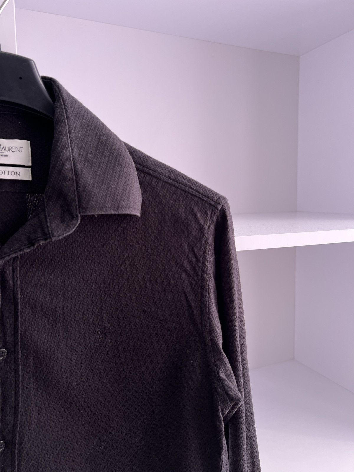 Vintage × Yves Saint Laurent Vintage Yves Saint Laurent Luxury Black Button up Shirt Size US S / EU 44-46 / 1 - 5 Thumbnail