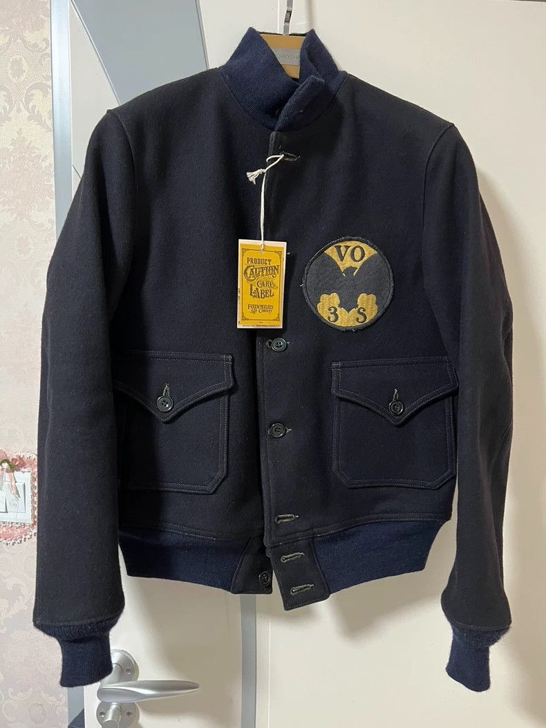 Freewheelers Freewheelers Freewheelers Black bat squadron A-1 pure wool Size US M / EU 48-50 / 2 - 1 Thumbnail