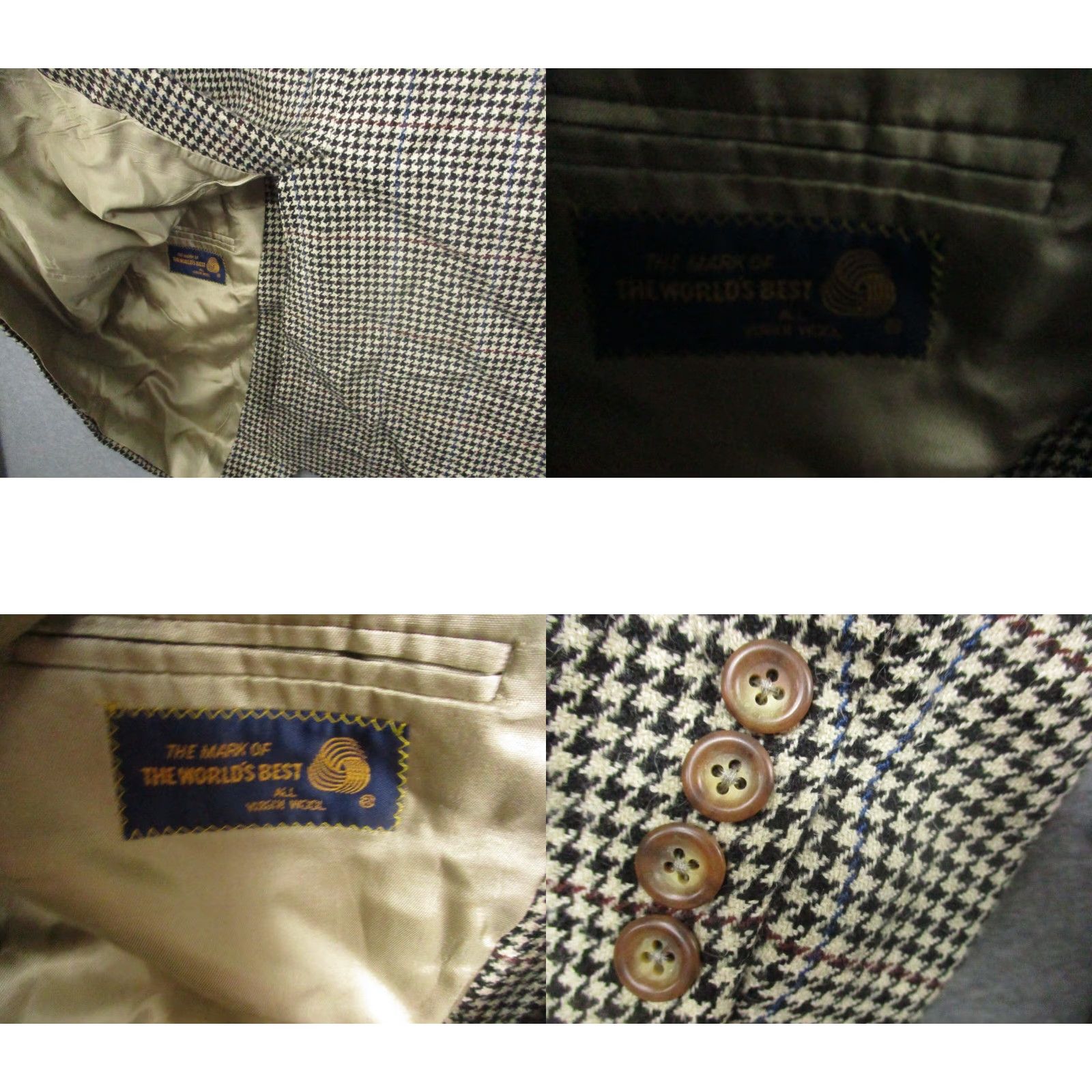 Ralph Lauren VINTAGE Ralph Lauren Blazer Jacket Polo University Club Houndstooth 42 Black 80s Made in USA Mens Size US XL / EU 56 / 4 - 9 Thumbnail