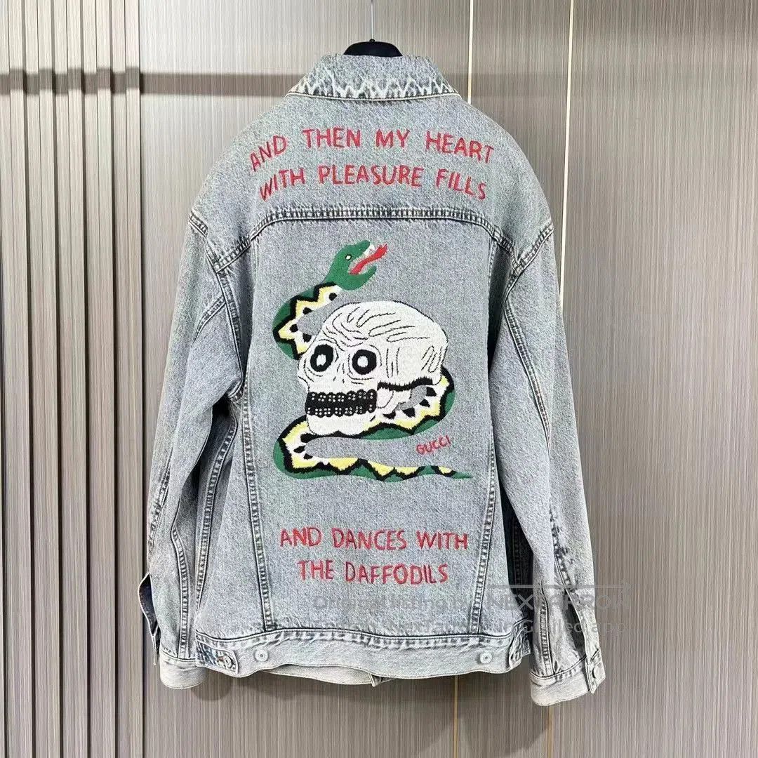 Gucci gucci embroidered denim jacket with skull design. Size US L / EU 52-54 / 3 - 2 Thumbnail