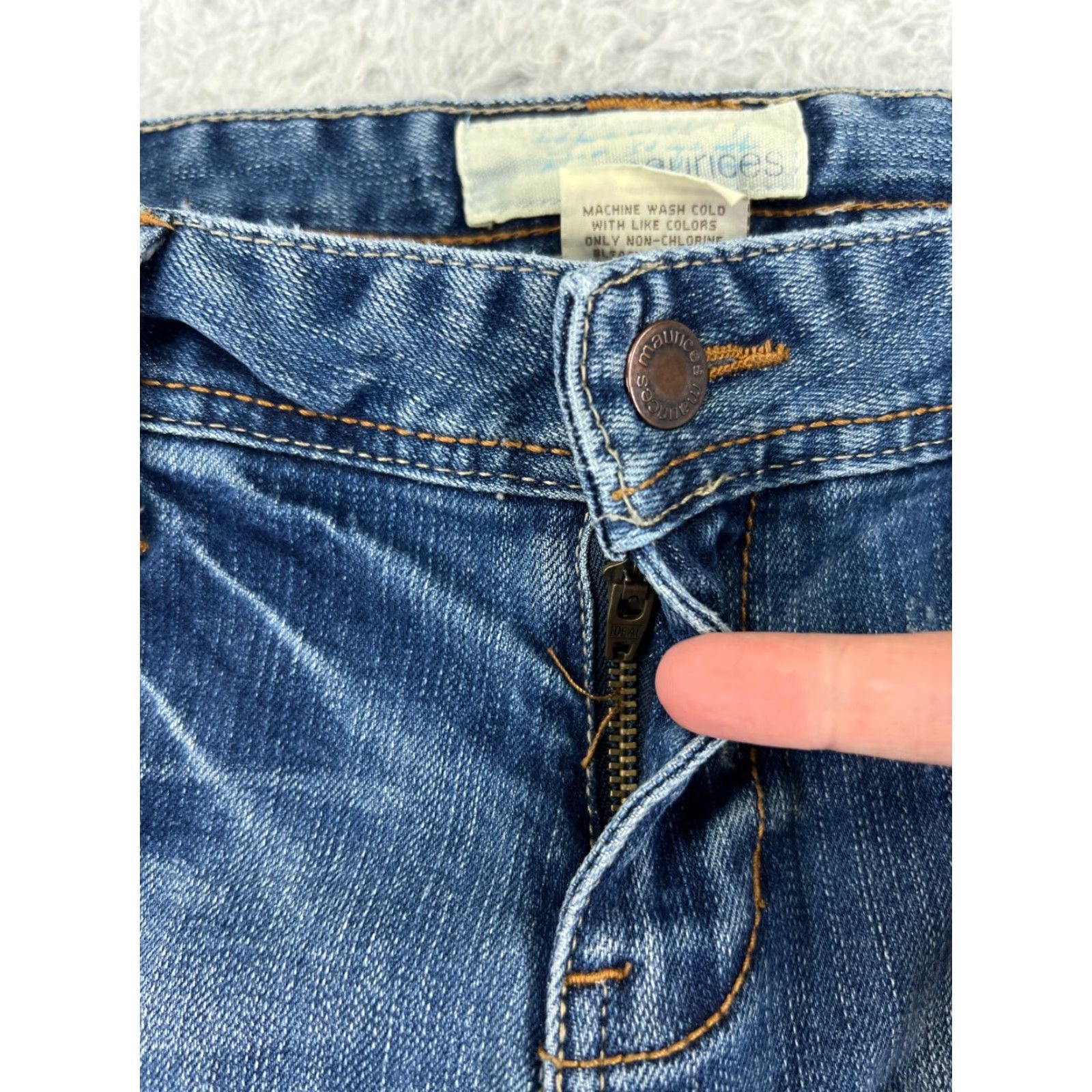Vintage Maurices Womens Jeans Bootcut Denim Blue 7 Regular 5-Pocket Embroidered Western Cotton Blend Stretch Vintage No Size 28" / US 6 / IT 42 - 5 Thumbnail