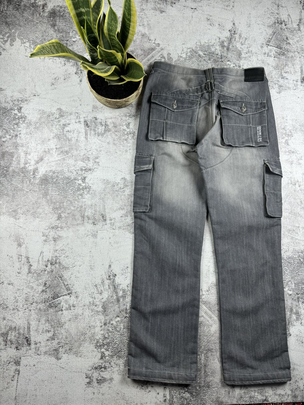 Japanese Brand Denim & Dye Rap Distressed Faded Cargo Multipocket Jeans Size US 34 / EU 50 - 3 Thumbnail
