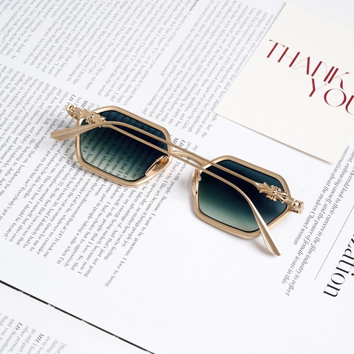 Chrome Hearts CHROME HEARTS DATASS MATTER GOLD PLATED SUNGLASSES Size ONE SIZE - 7 Thumbnail