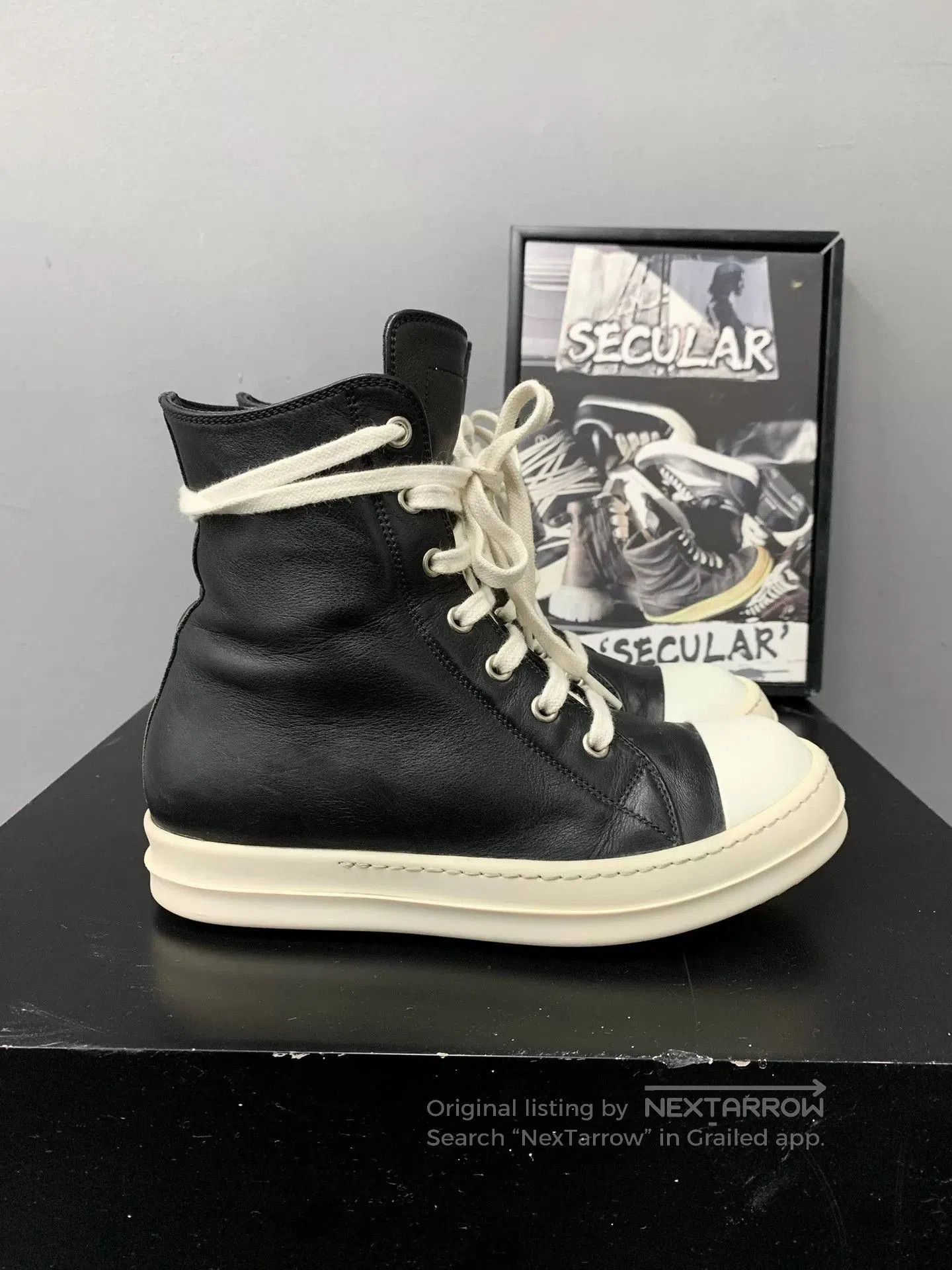 Rick Owens rick owens black and white high. Size US 5.5 / EU 38 - 1 Thumbnail