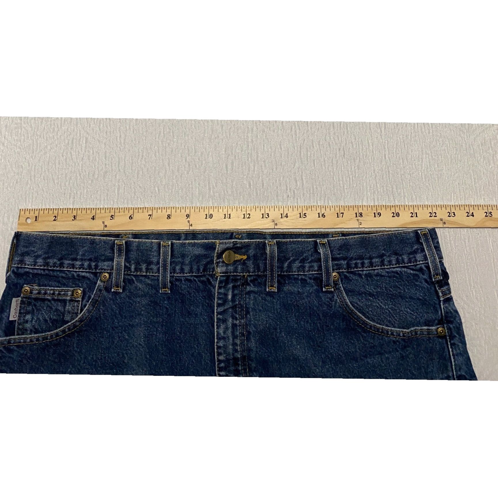 Carhartt VINTAGE Carhartt Jeans Mens 44x32 Blue Regular Fit 5-Pocket Denim Cotton Button Zip Durable Workwear Size US 44 / EU 60 - 7 Thumbnail