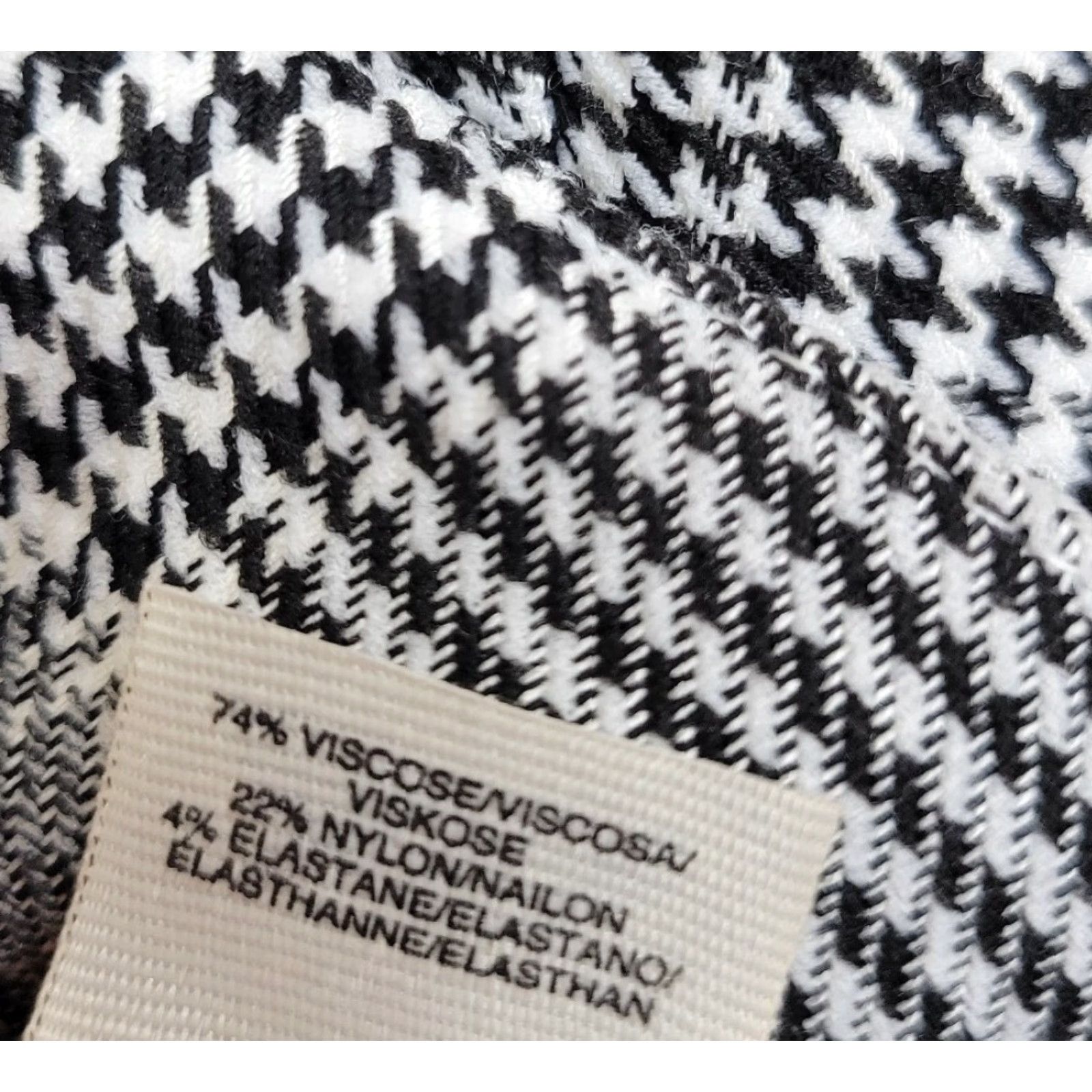 Vintage RACHEL Roy Gray Houndstooth Plaid Gathered Mini Skirt Viscose Size 10 NWT Size 32" / US 10 / IT 46 - 6 Thumbnail
