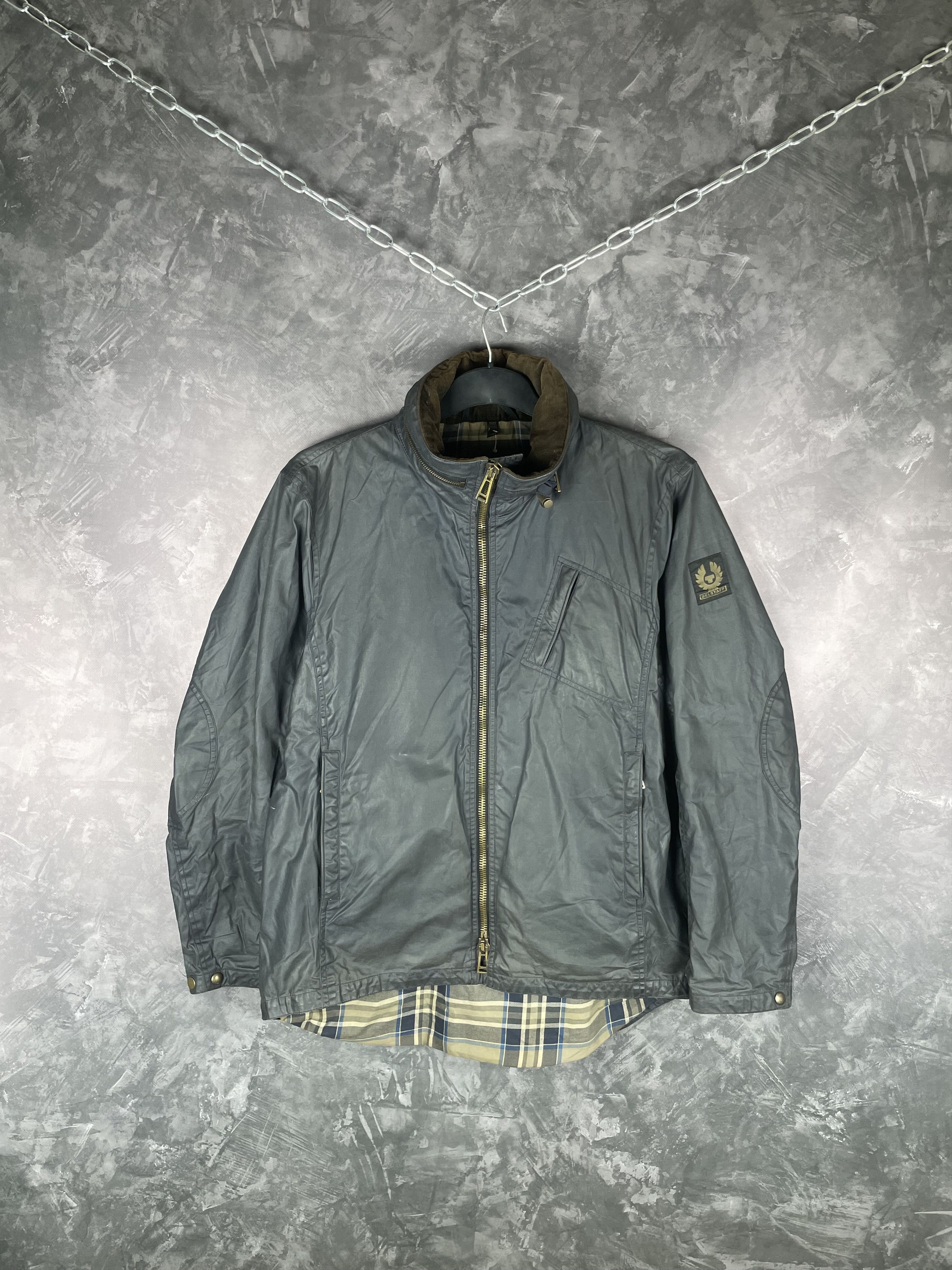 image of Belstaff Waxed Jacket in Grey, Men's (Size Medium)
