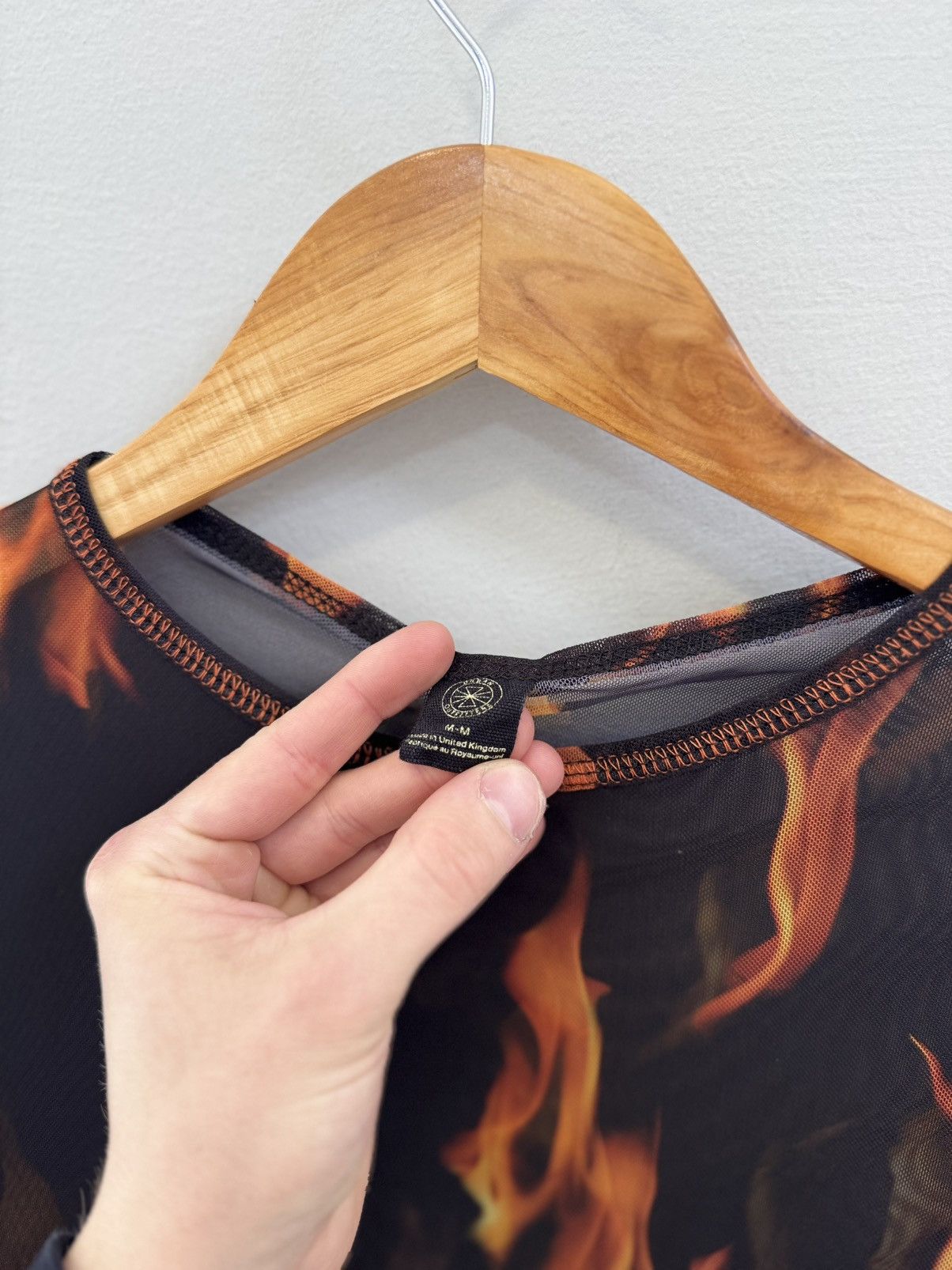 Japanese Brand Fire Vintage Mesh Top Engraving Size M / US 6-8 / IT 42-44 - 5 Thumbnail