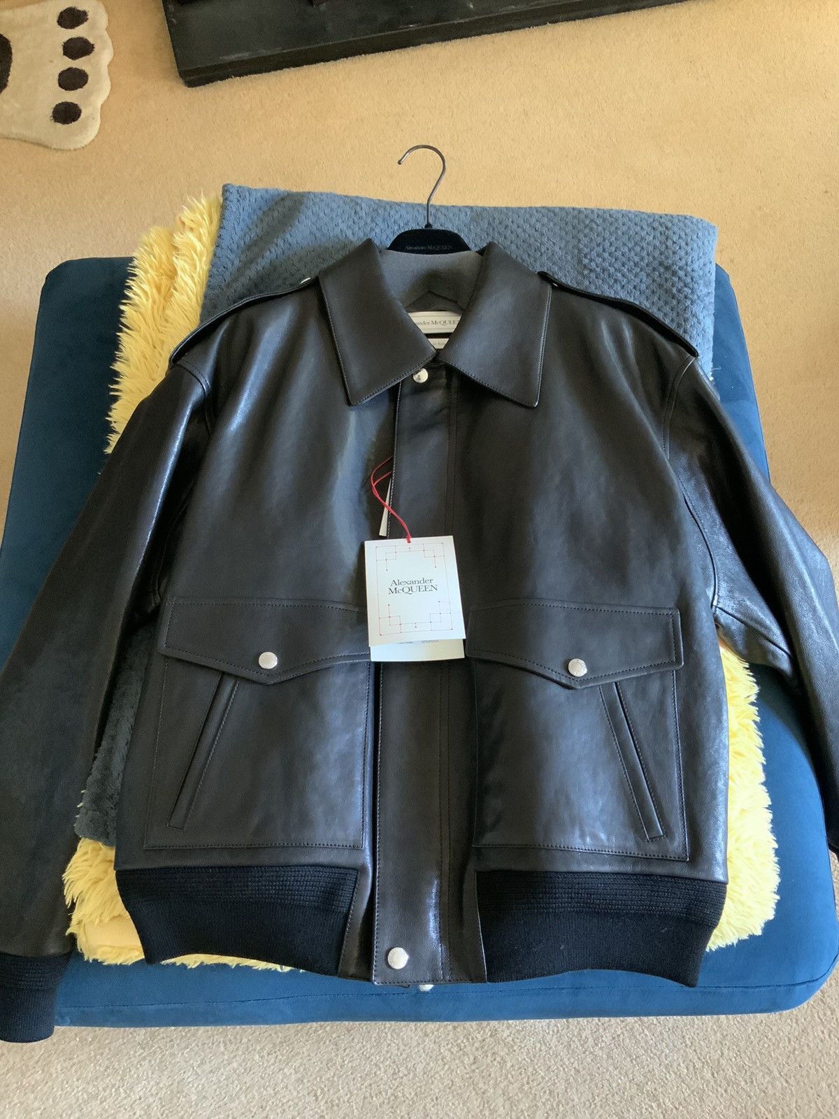 Alexander McQueen Alexander McQueen Leather Bomber Jacket Size US L / EU 52-54 / 3 - 8 Thumbnail