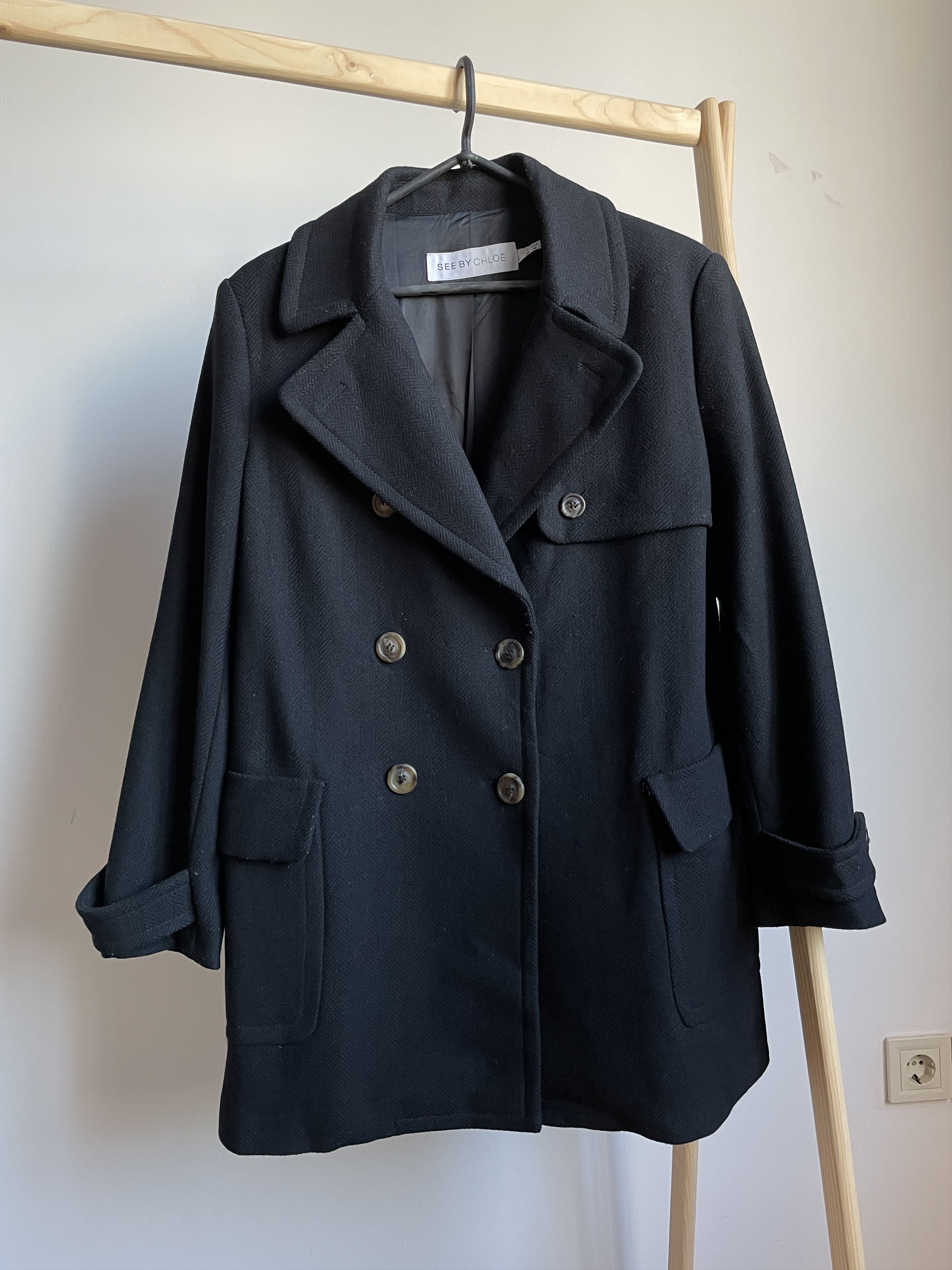 See by Chloe See by Chloe Womens Double Breasted Wool Blend Coat Size L / US 10 / IT 46 - 1 Thumbnail