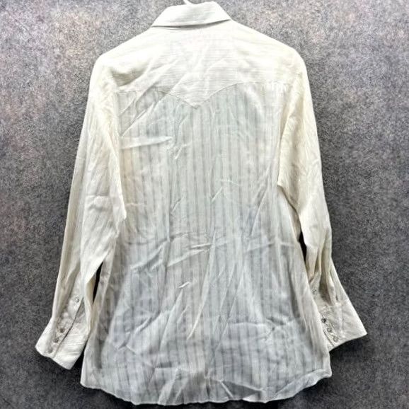 Vintage VINTAGE Miller Shirt Men 16-33 Yellow Linen Striped Western Wear Button-Up Collared Long Sleeve Casual/Business/Workwear Mens Size US L / EU 52-54 / 3 - 4 Thumbnail