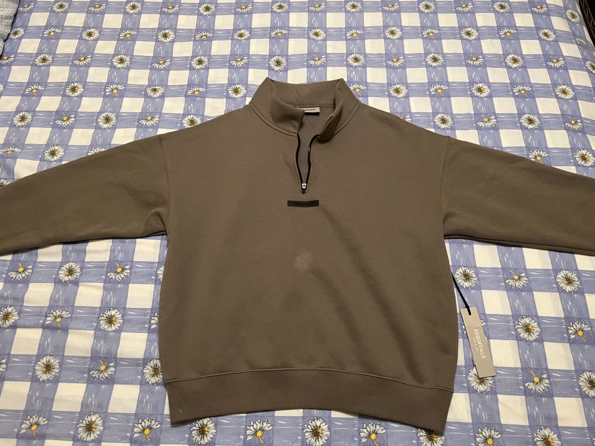 Fear Of God Essentials Half Zip Taupe | Grailed