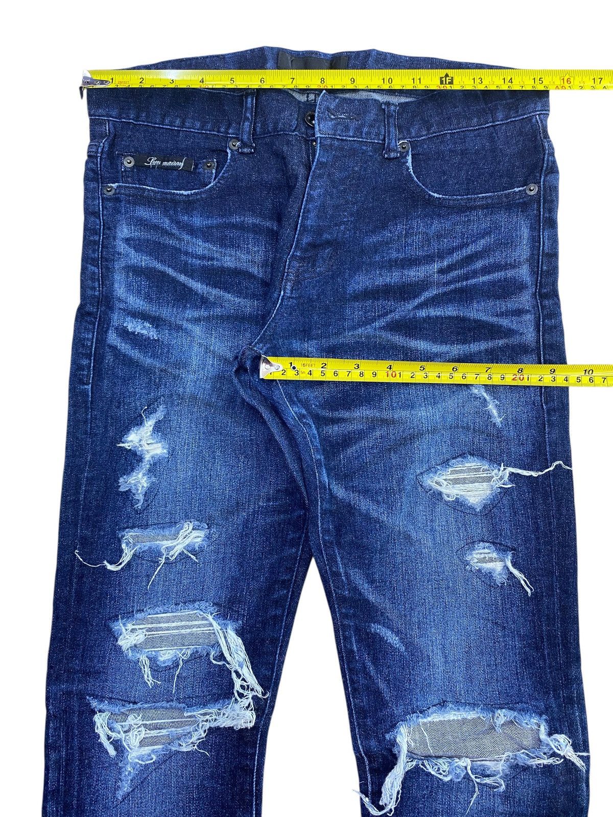 Other Luv Maison Dark Faded Wash Distressed Style Skinny Jeans Size US 30 / EU 46 - 5 Thumbnail