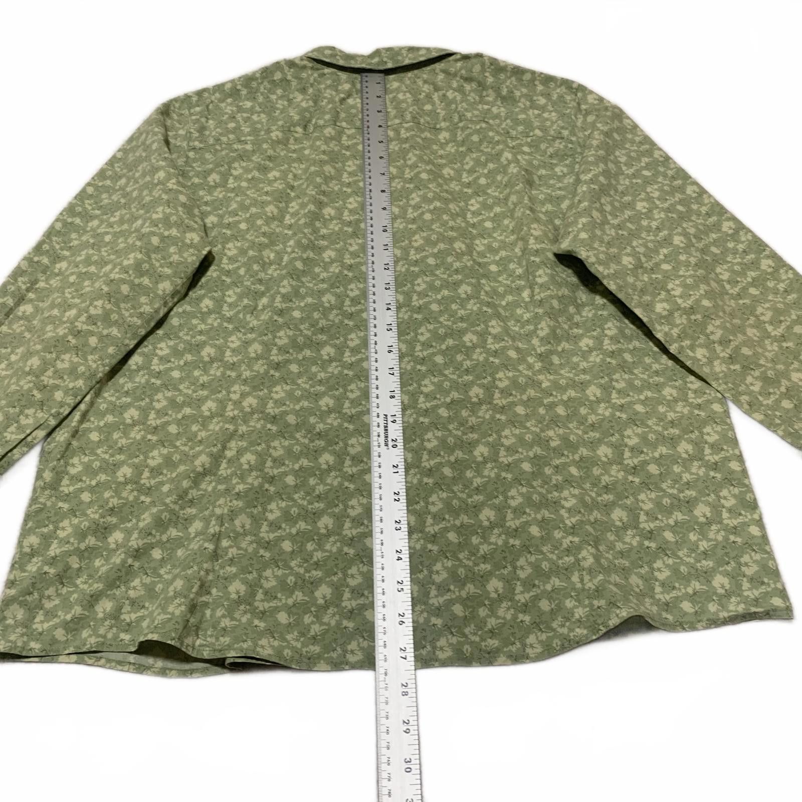 Eddie Bauer Eddie Bauer Men's Long Sleeve Green Floral Button-Up Shirt Size US XXL / EU 58 / 5 - 9 Thumbnail