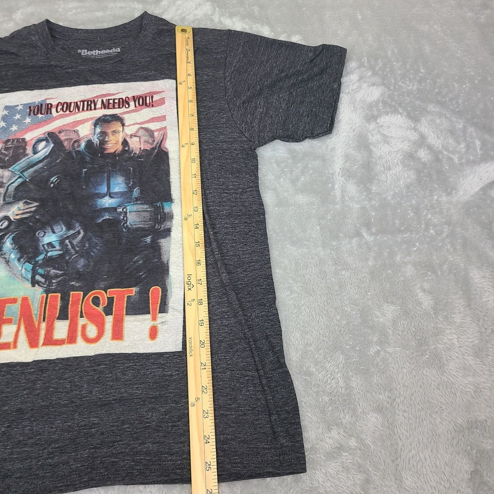 Vintage Bethesda Fallout 4 Game ENLIST! Flier Short Sleeve T Shirt D Size US M / EU 48-50 / 2 - 7 Thumbnail