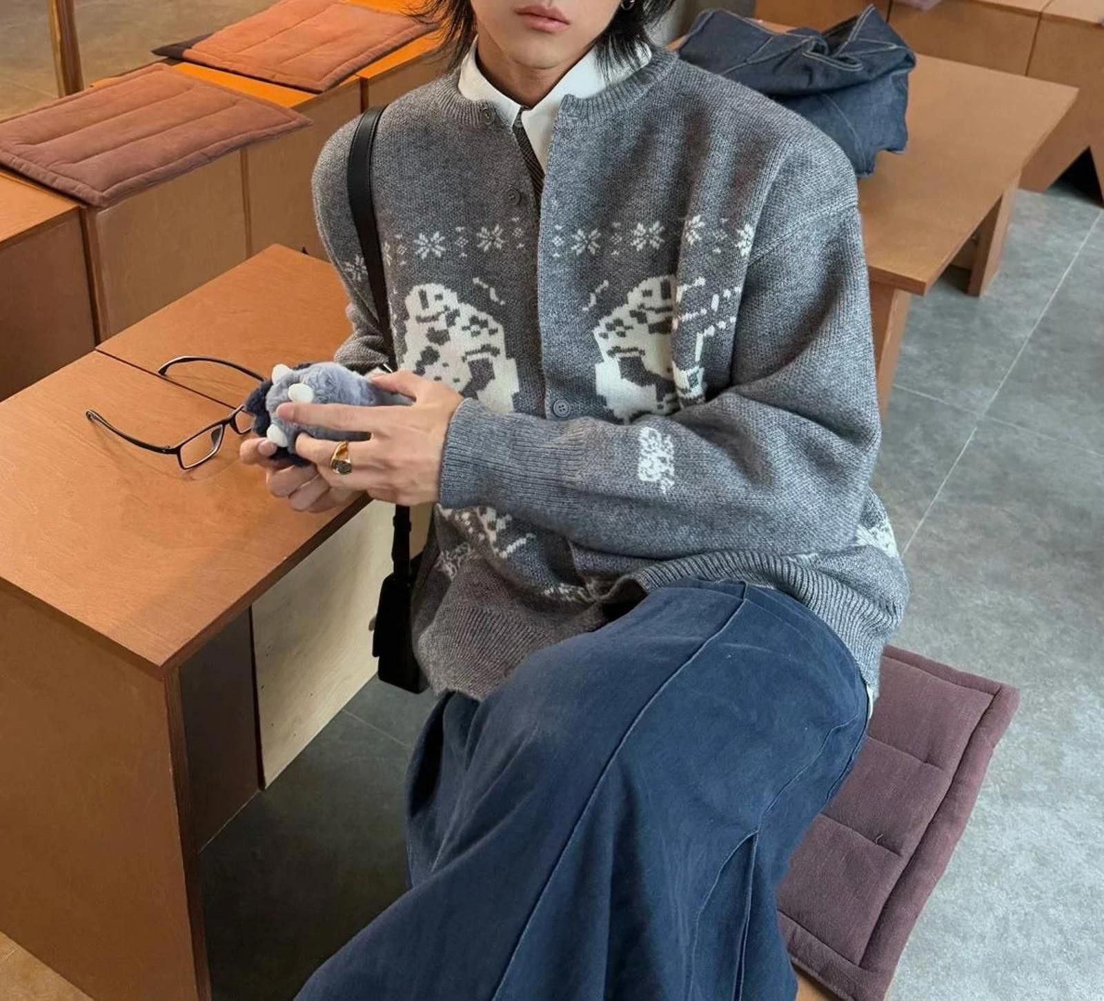 Other 1000G Fair Isle Cardigan | Polar Fleece Heavy Chunky Knit Size US L / EU 52-54 / 3 - 5 Thumbnail