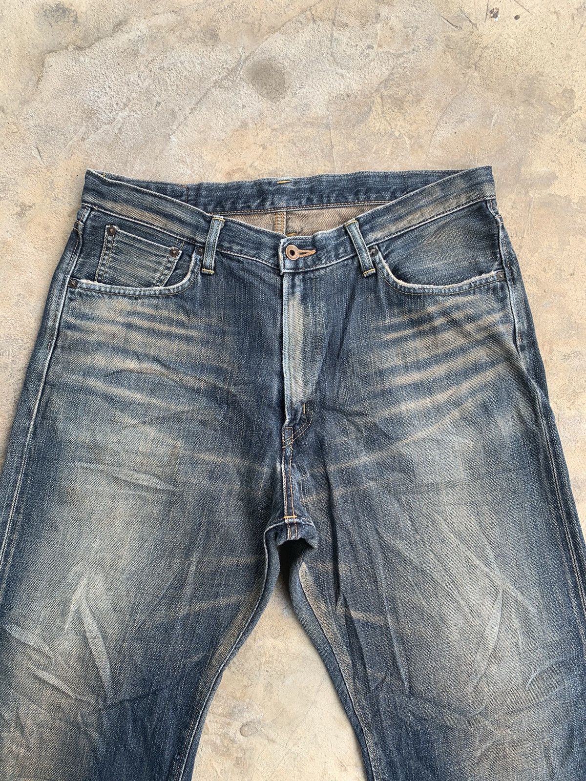 Edwin × Japanese Brand × Vintage Vintage Edwin 505z Selvedge Distressed Denim Size US 35 - 4 Thumbnail