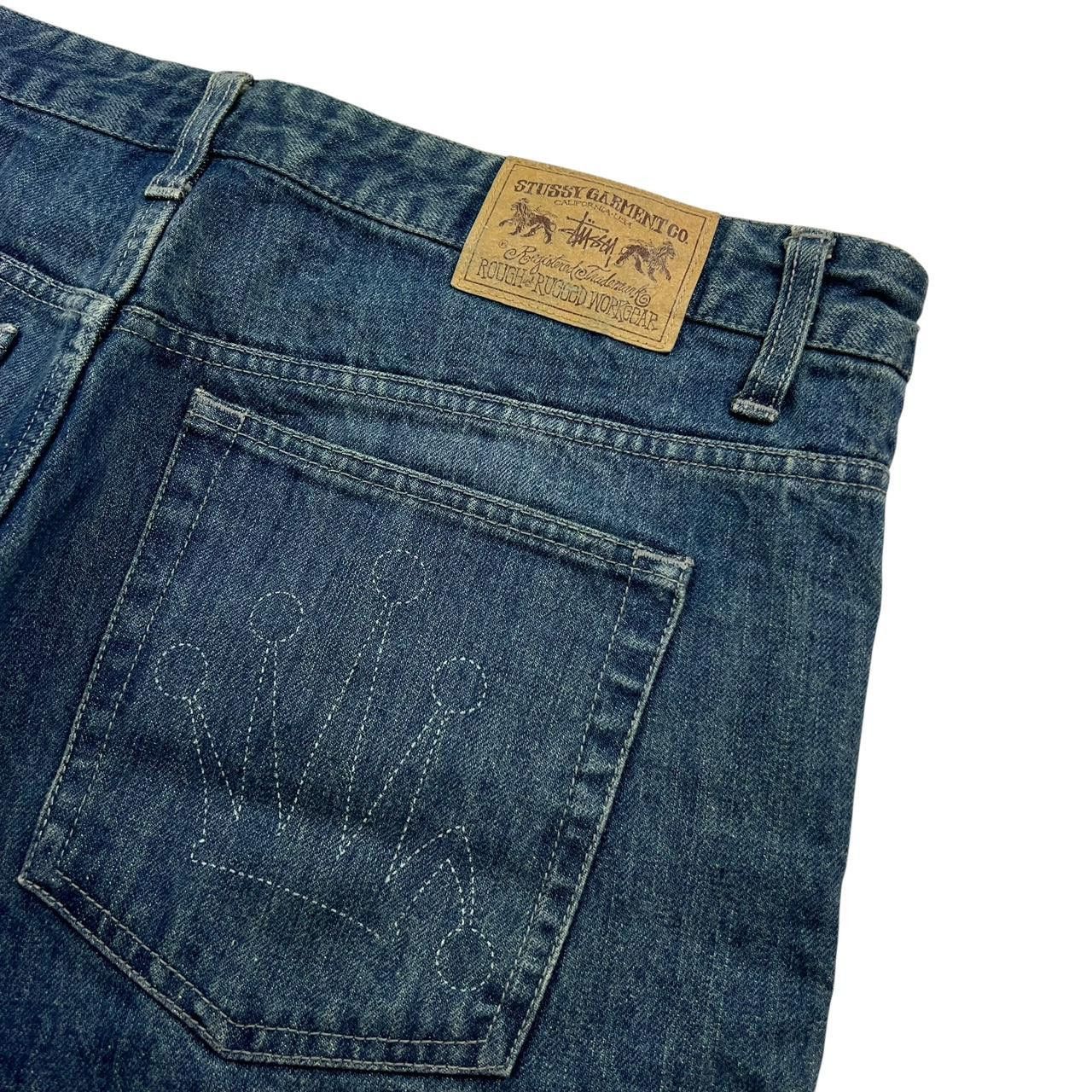 Stussy Vintage 2000s Stussy Crown Logo Denim Shorts Jorts Waist 38 Size US 38 / EU 54 - 3 Thumbnail