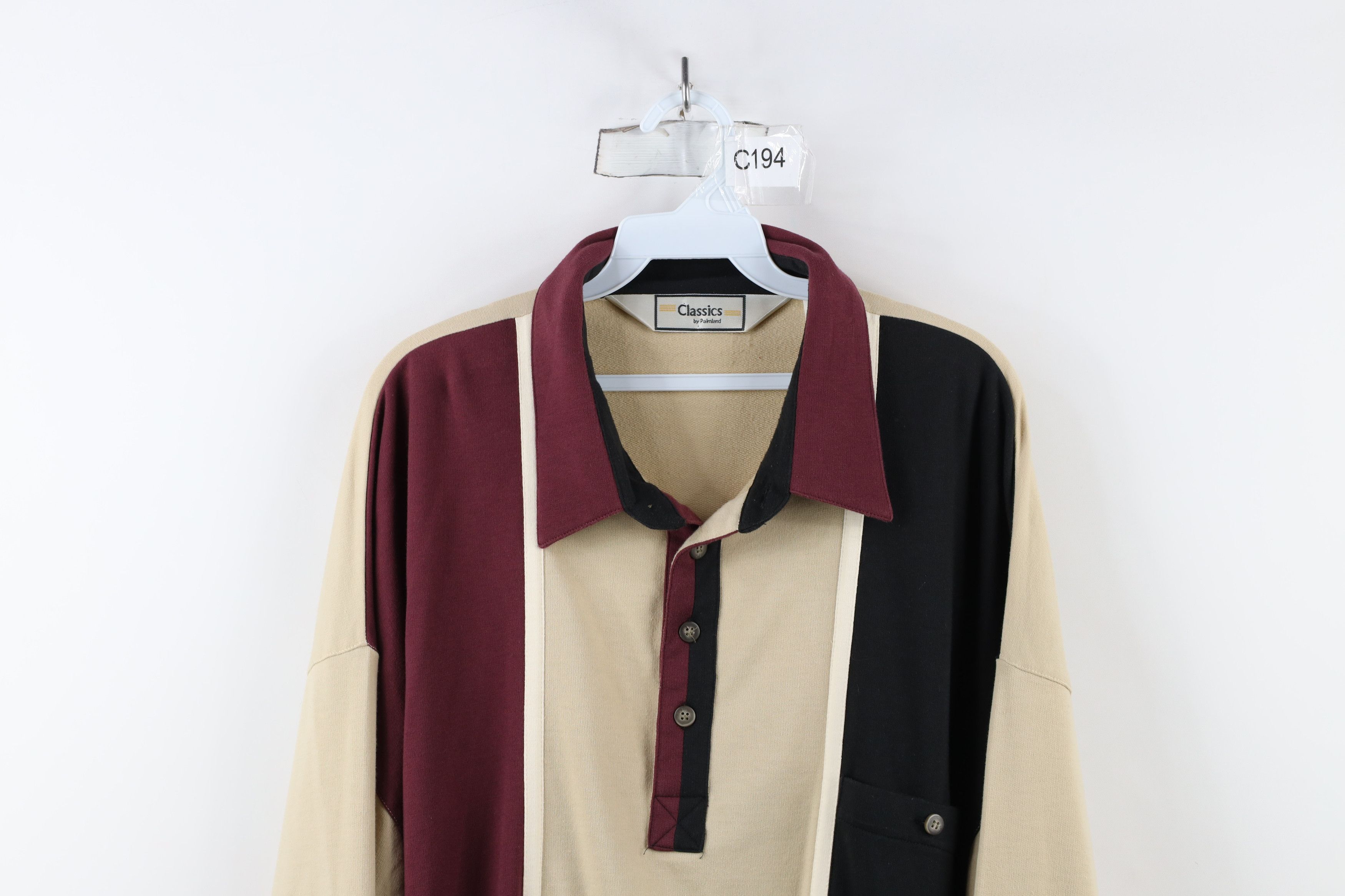 Vintage Vintage 90s Streetwear Block French Terry Collared Polo Size US XXL / EU 58 / 5 - 2 Thumbnail