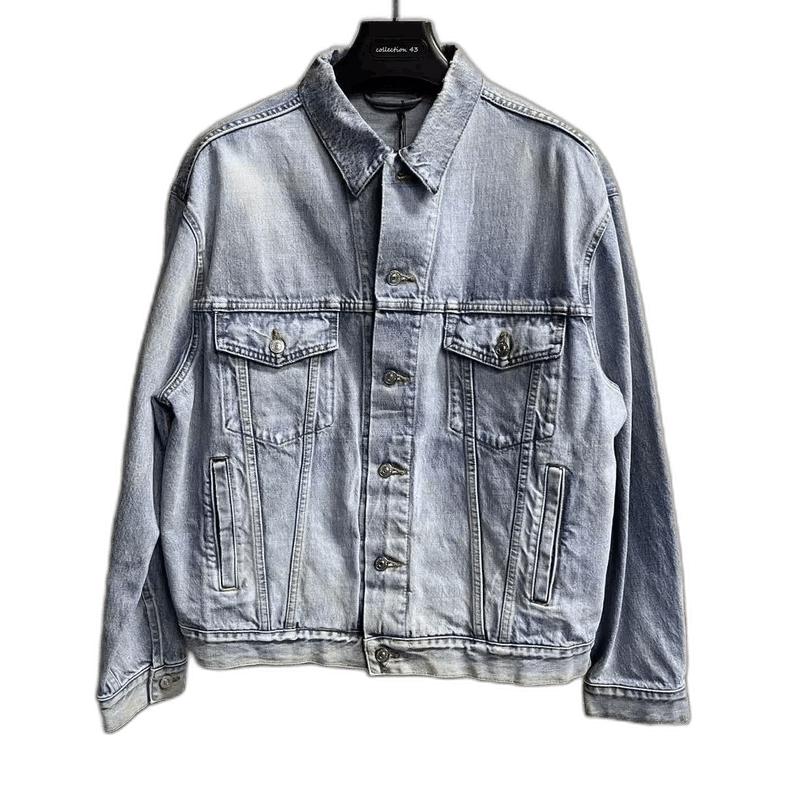 Balenciaga Balenciaga Blue Washed Denim Jacket Size US M / EU 48-50 / 2 - 1 Thumbnail