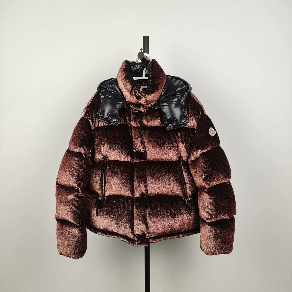 Moncler Moncler Velvet Down Pink Down Jacket S Women Size S / US 4 / IT 40 - 1 Thumbnail