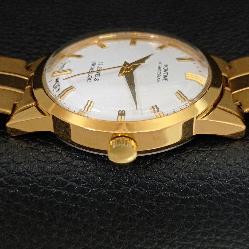 Other VINTAGE MONTINE HAND-WINDING SWISS MENS WATCH a444173 Size 38 - 5 Thumbnail
