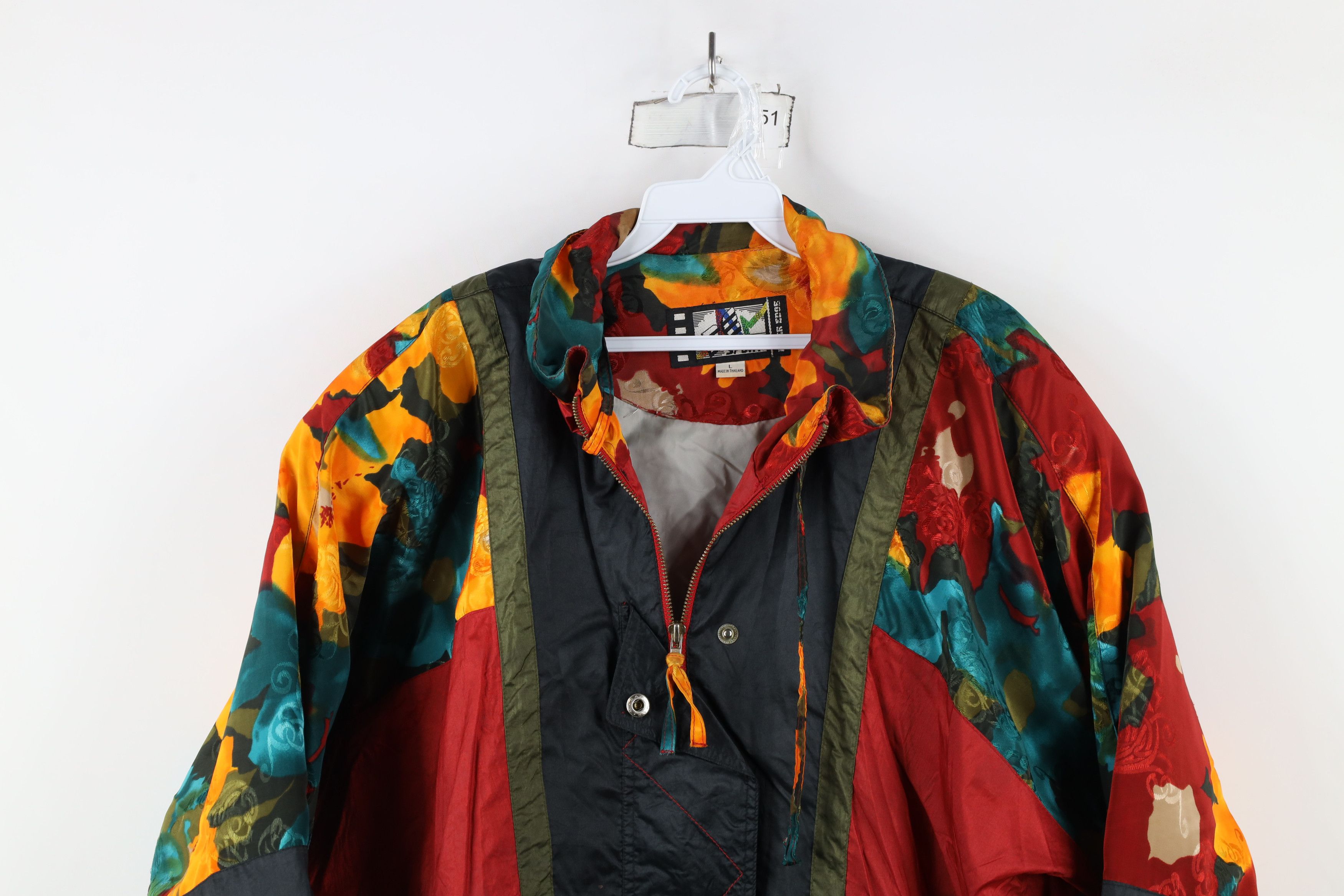 Vintage Vintage 90s Streetwear Rainbow Flower Windbreaker Jacket Size L / US 10 / IT 46 - 2 Thumbnail