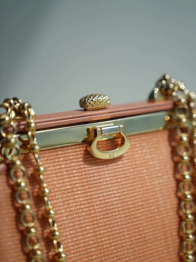 Other Comtesse Vintage Horsehair Knit Orange-Pink Doc Bag Size ONE SIZE - 6 Thumbnail