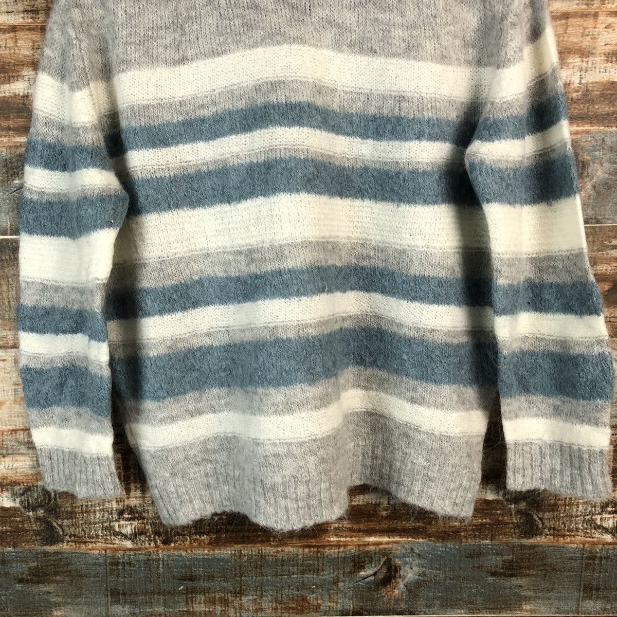 Vintage Closshi Stripe Grey vintage Knitwear #A2187 Size M / US 6-8 / IT 42-44 - 6 Thumbnail