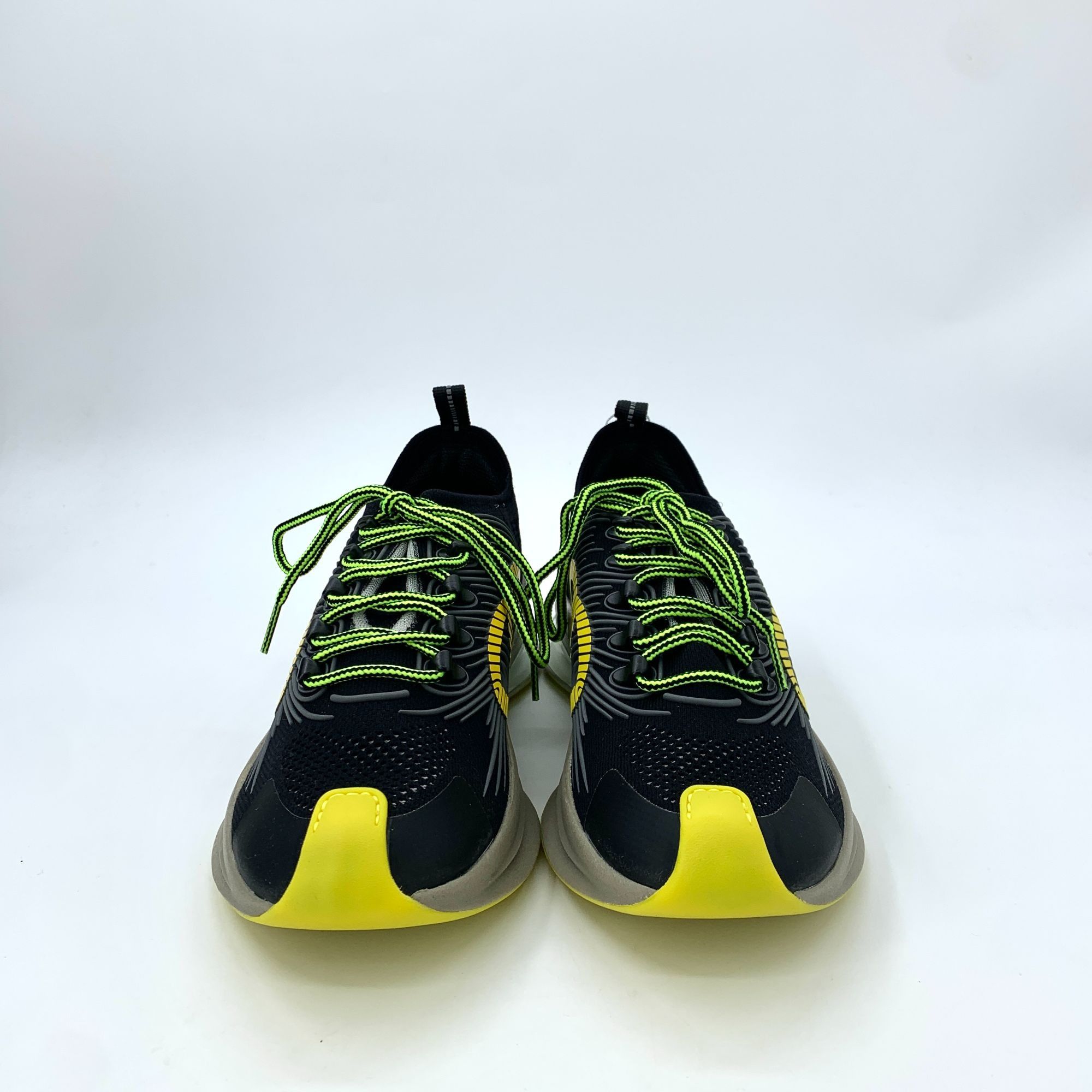Gucci Gucci Run Black & Yellow Sneakers With Neon Green Laces Size US 9.5 / EU 42-43 - 3 Thumbnail