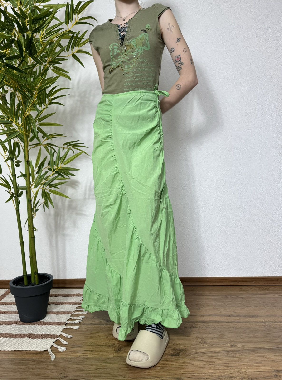 Vintage VINTAGE AVANT GARDE RUCHLE MAXI SKIRT Size 28" / US 6 / IT 42 - 2 Thumbnail