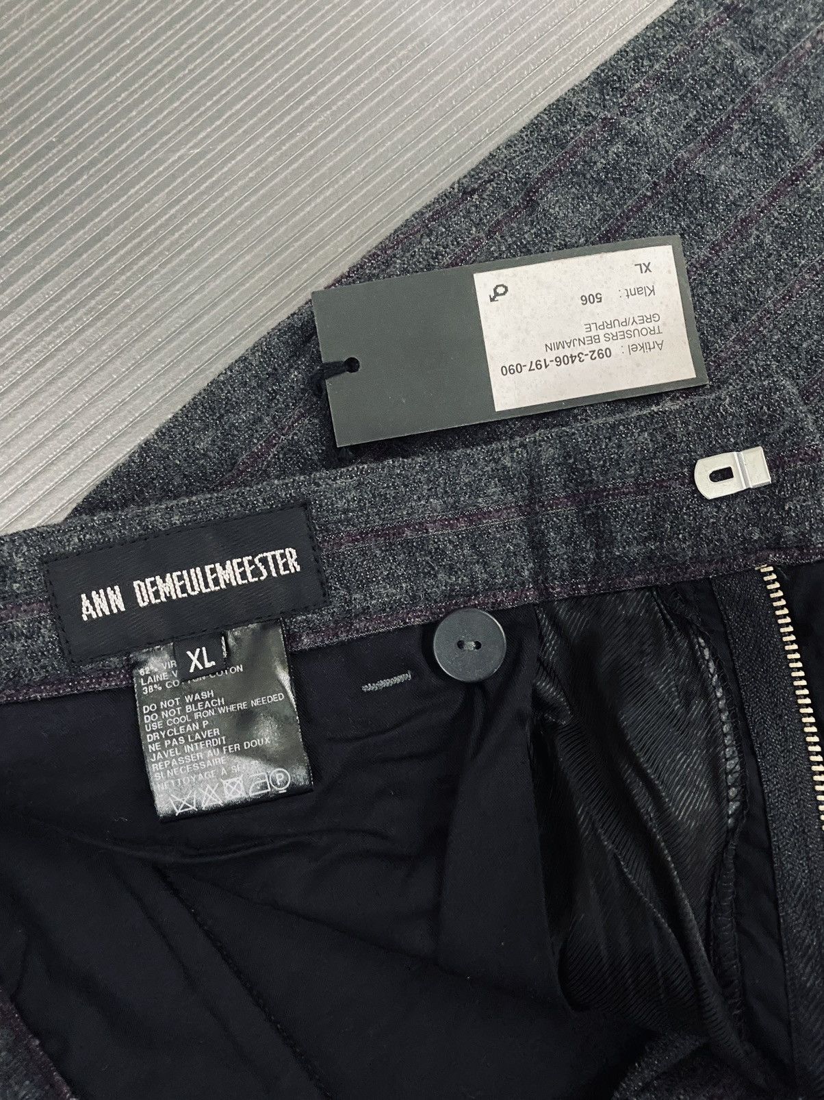 Ann Demeulemeester Ann Demeulemeester char grey striped pants XL NEW Size US 36 / EU 52 - 3 Thumbnail