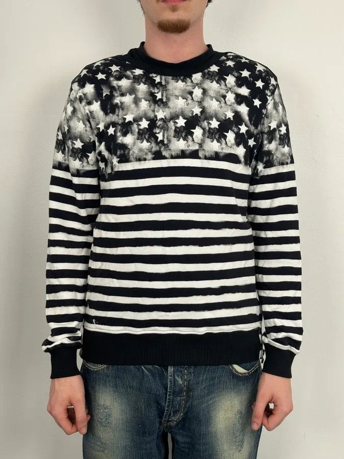Balmain Balmain Black & White USA Flag Contemporary Zip Sweater Size US M / EU 48-50 / 2 - 2 Thumbnail