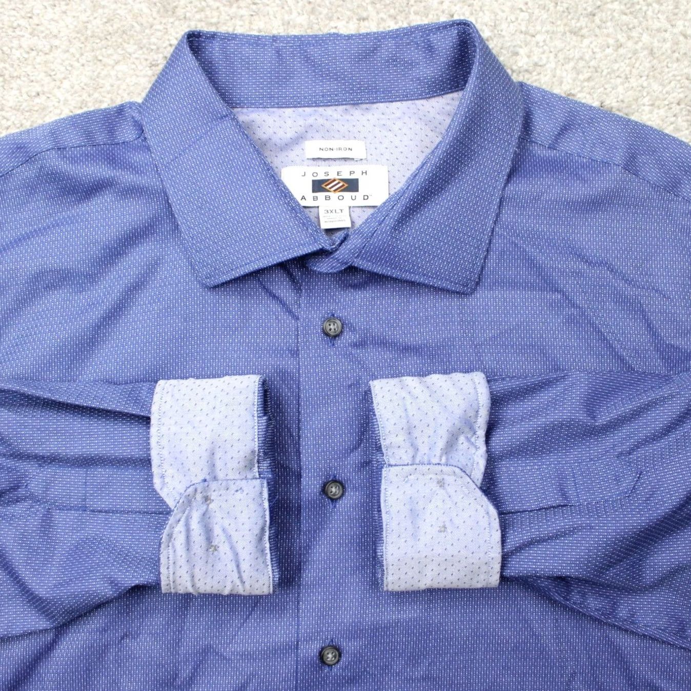 Joseph Abboud Joseph Abboud Shirt Mens 3XLT XXXL-Tall Blue Non-Iron 100% Cotton Long Sleeve Long Sleeve Shirt (Geometric) Mens Blue 3XLT XXXL-Tall Size US XXL / EU 58 / 5 - 2 Thumbnail