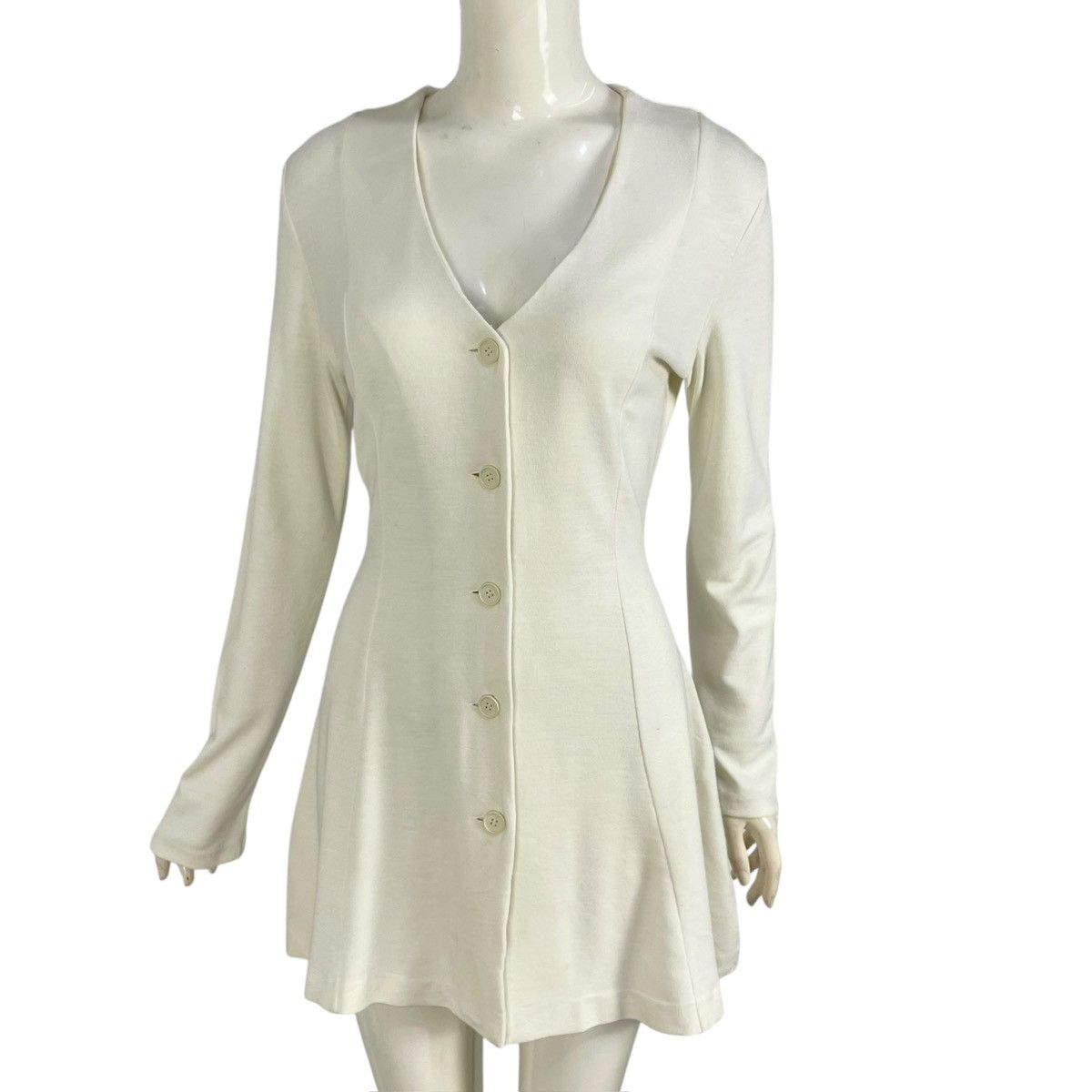Norma Kamali Vintage 90s Norma Kamali Dress Long Sleeve Button Cardigan Size S / US 4 / IT 40 - 2 Thumbnail