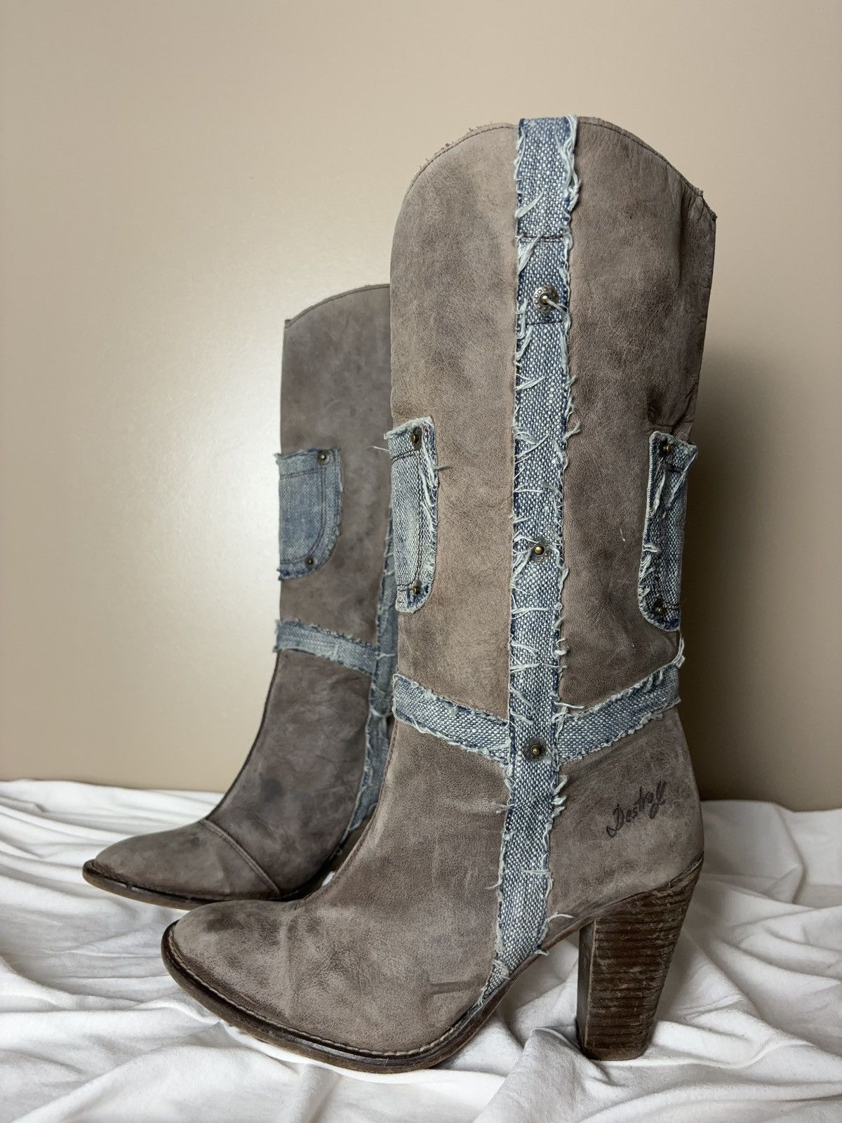 Vintage Destroy 90s rare vintage high boots western style shoes Size US 9 / IT 39 - 10 Thumbnail