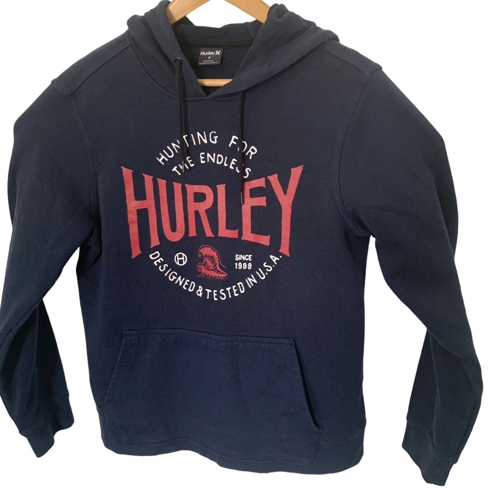 Hurley HURLEY Hoodie Mens Size Small Navy Blue Pullover Logo Hooded Sweatshirt Size US S / EU 44-46 / 1 - 6 Thumbnail