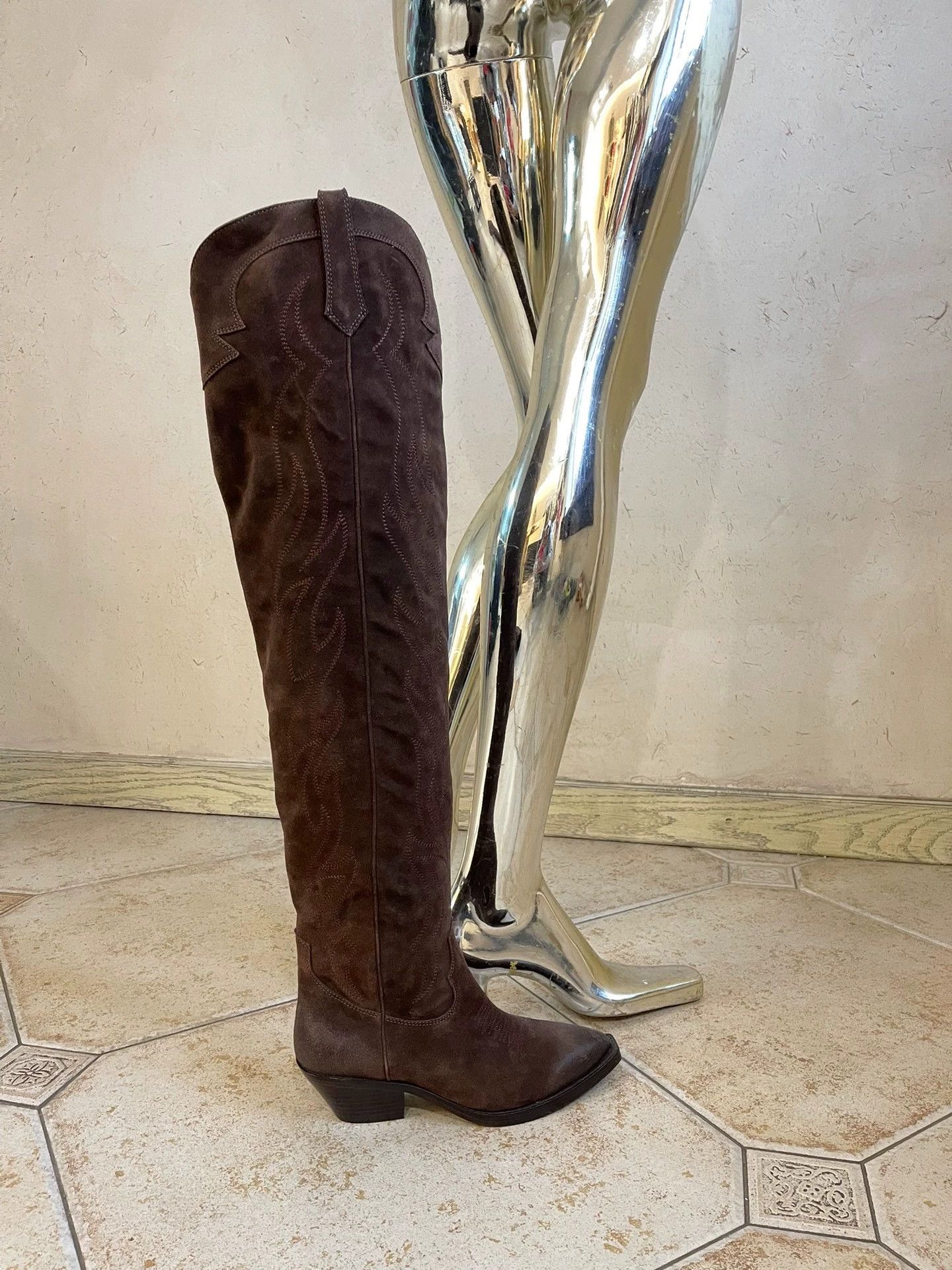 ASH ASH Western Flame Suede Over-the-Knee Boots 38 Size US 7.5 / IT 37.5 - 3 Thumbnail